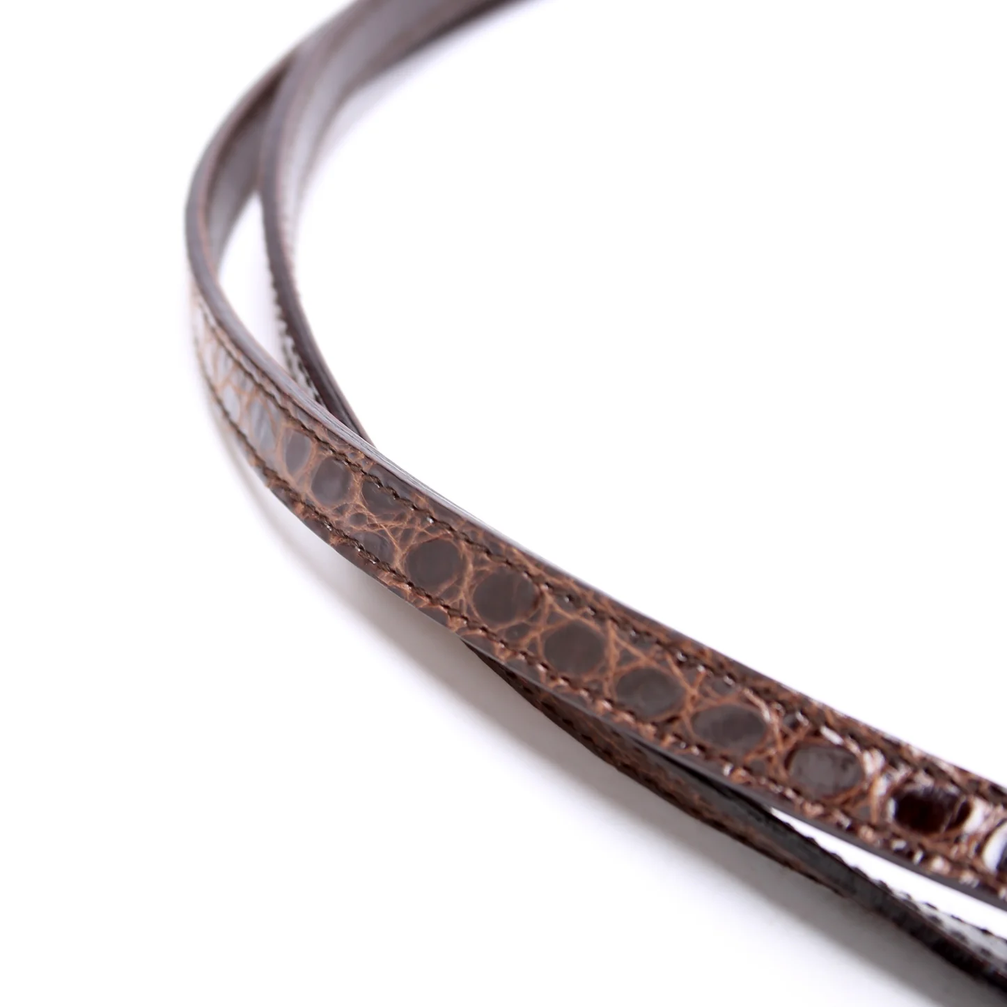 001-3132 GG Nylon/Croc Embossed Flap Shoulder Bag Vintage Brown - Image 7