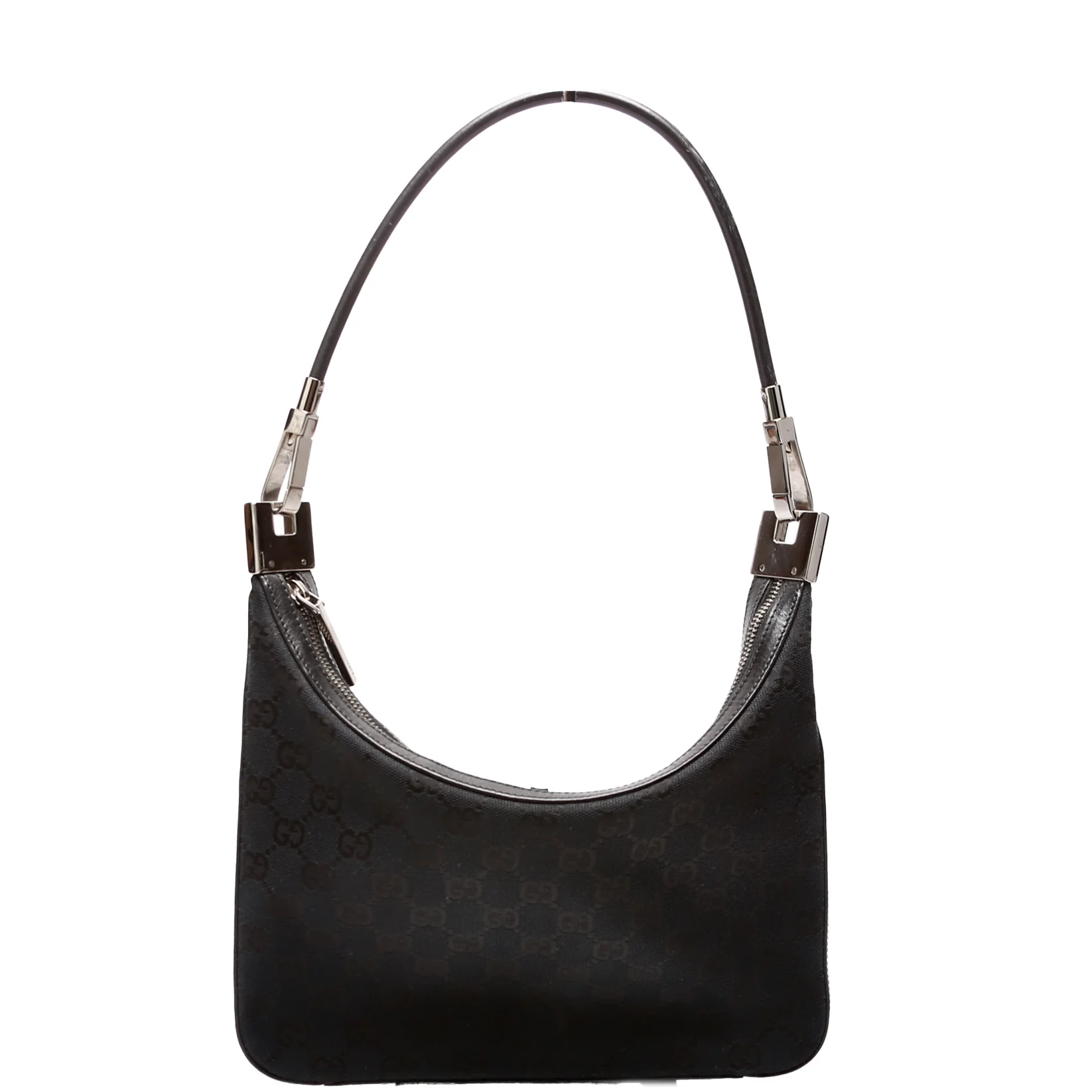 001 3812 GG Canvas Small Hobo Black
