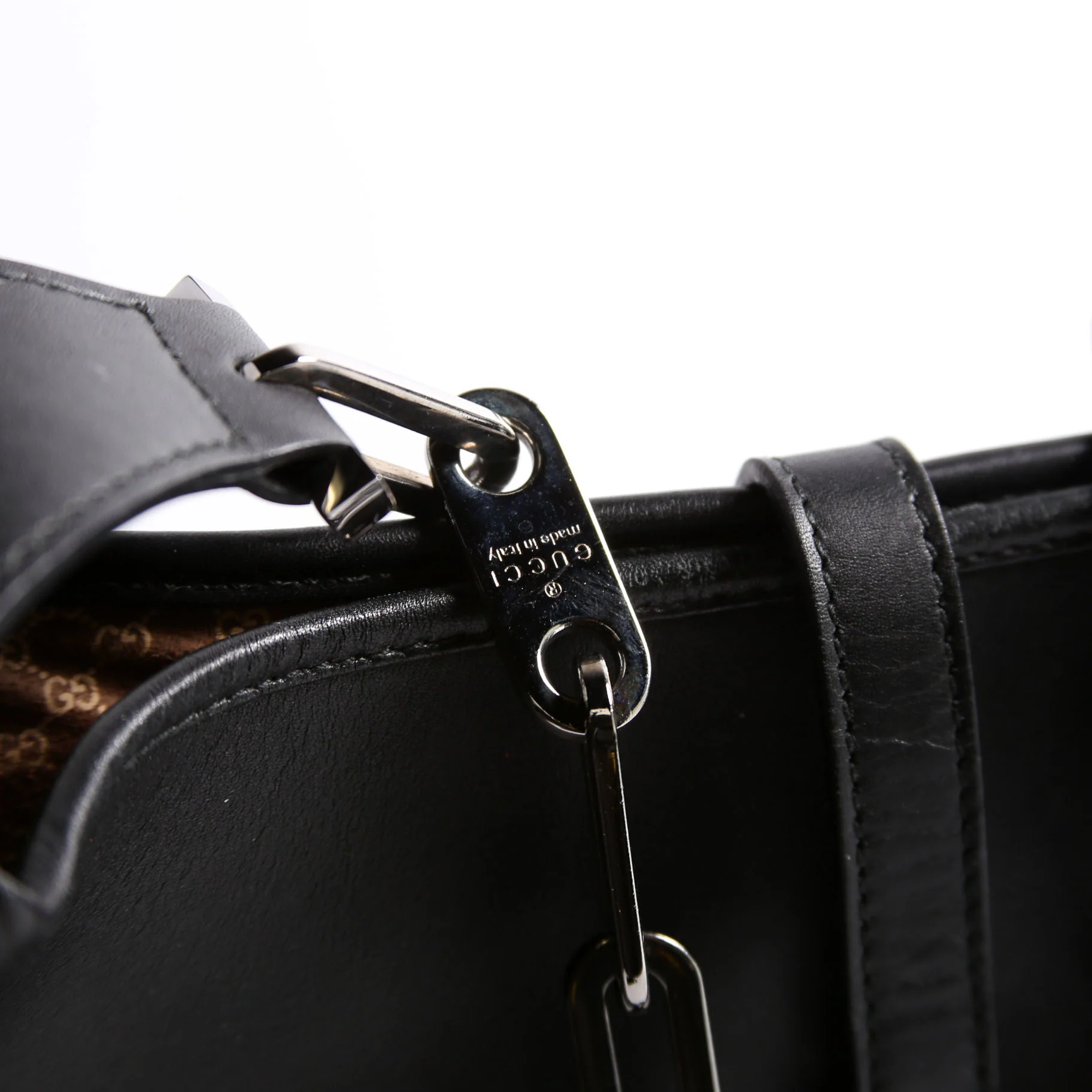 001.4015 Jackie Chain Hobo Leather Vintage Black - Image 7