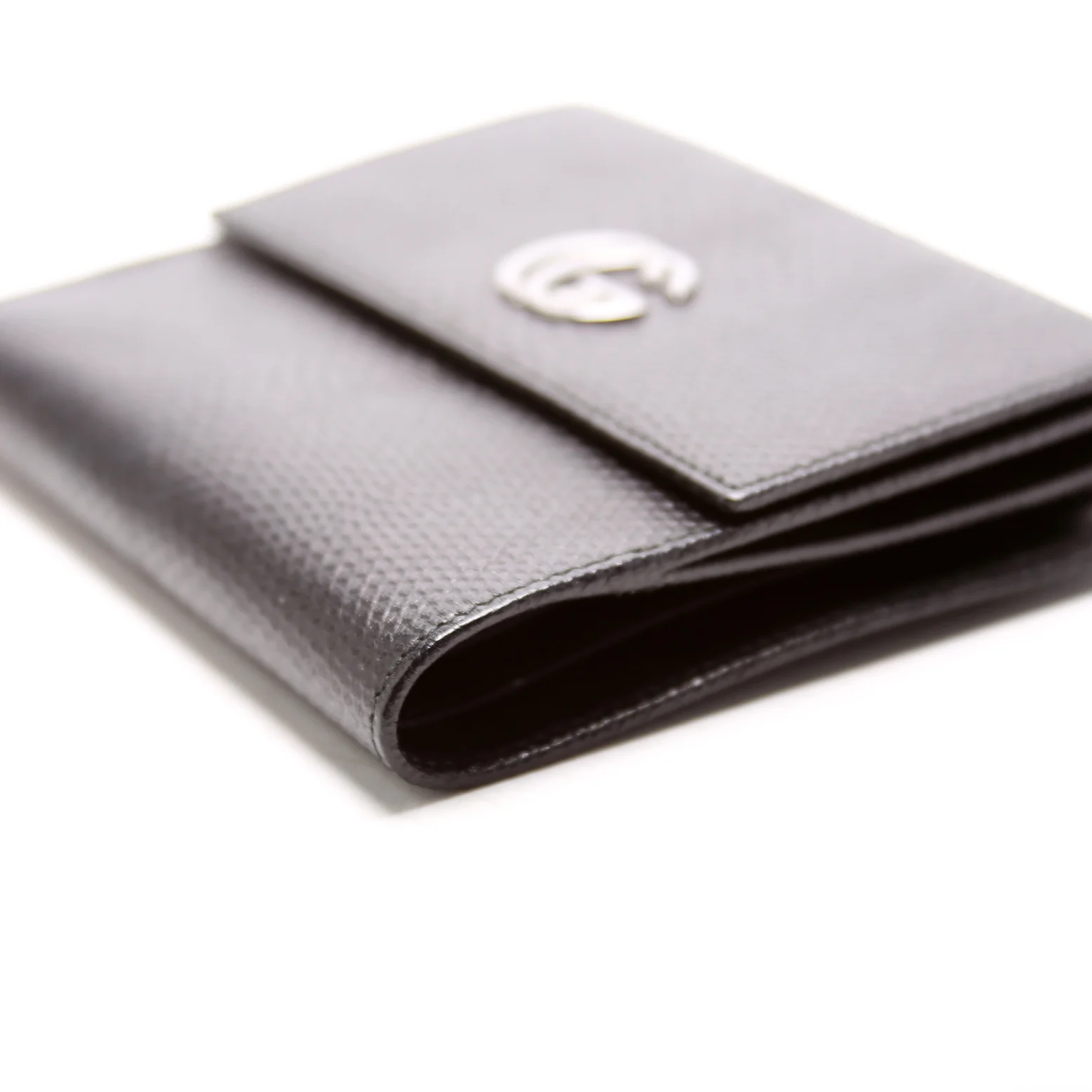 035-2184 GG Lizard Embossed Compact Trifold Wallet Black - Image 6