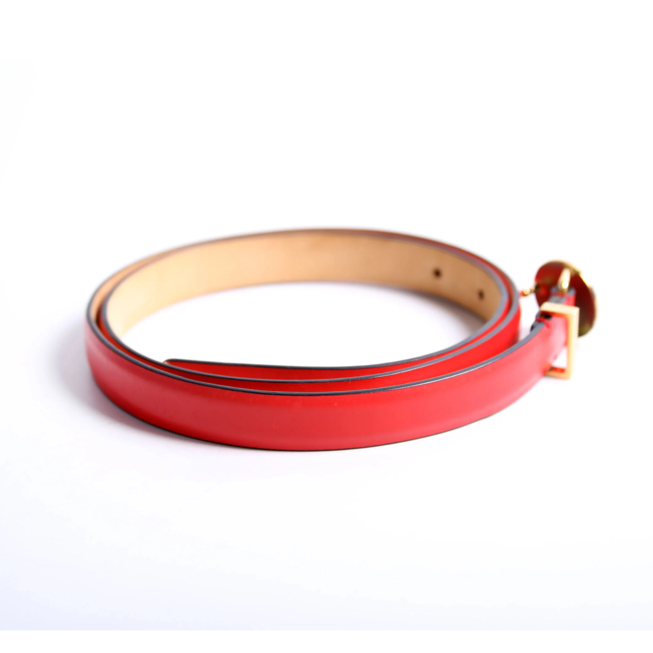 1004794 Medallion Medusa Leather 20MM Belt Size 90/36 Red/Gold - Image 4