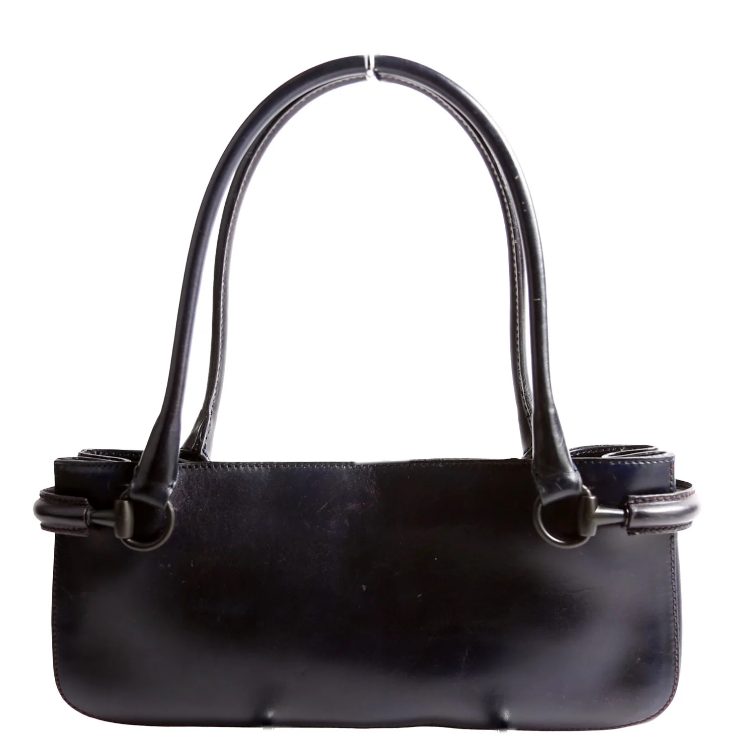 101345 Horsebit Leather Tote Navy