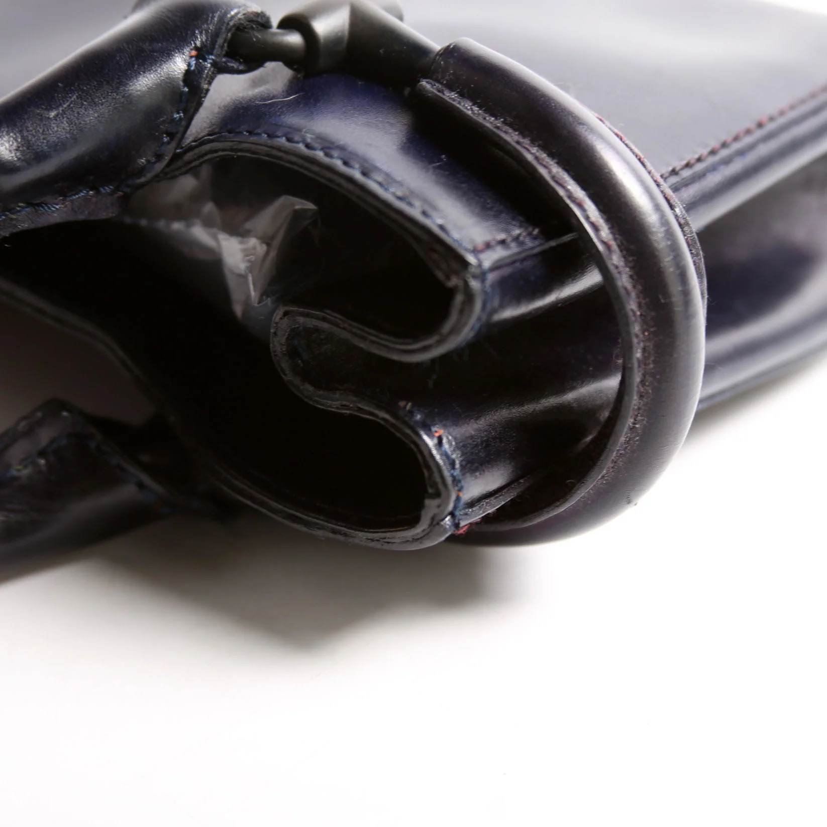 101345 Horsebit Leather Tote Navy - Image 9