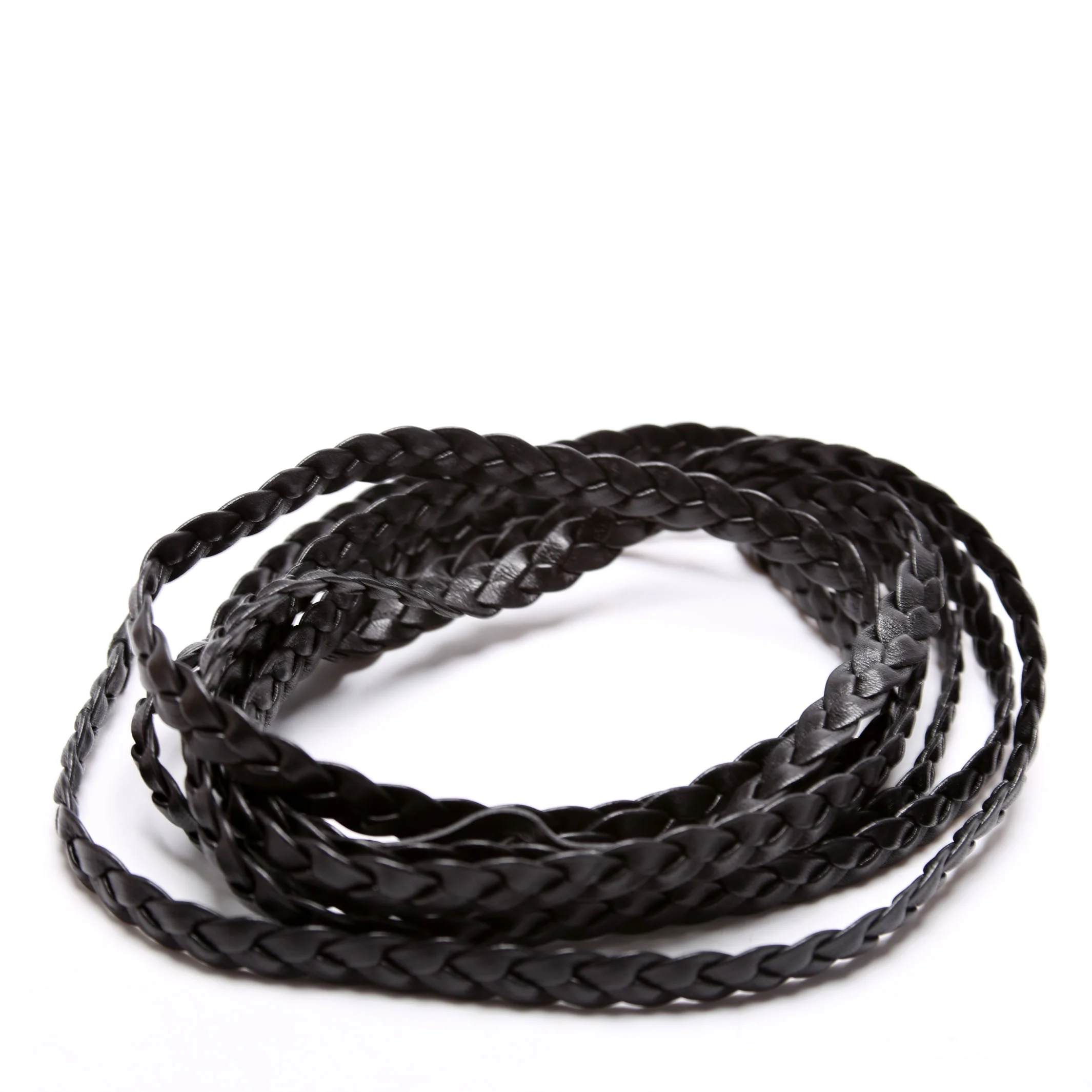 105339 Narrow Braided Leather Wrap Around - Image 3