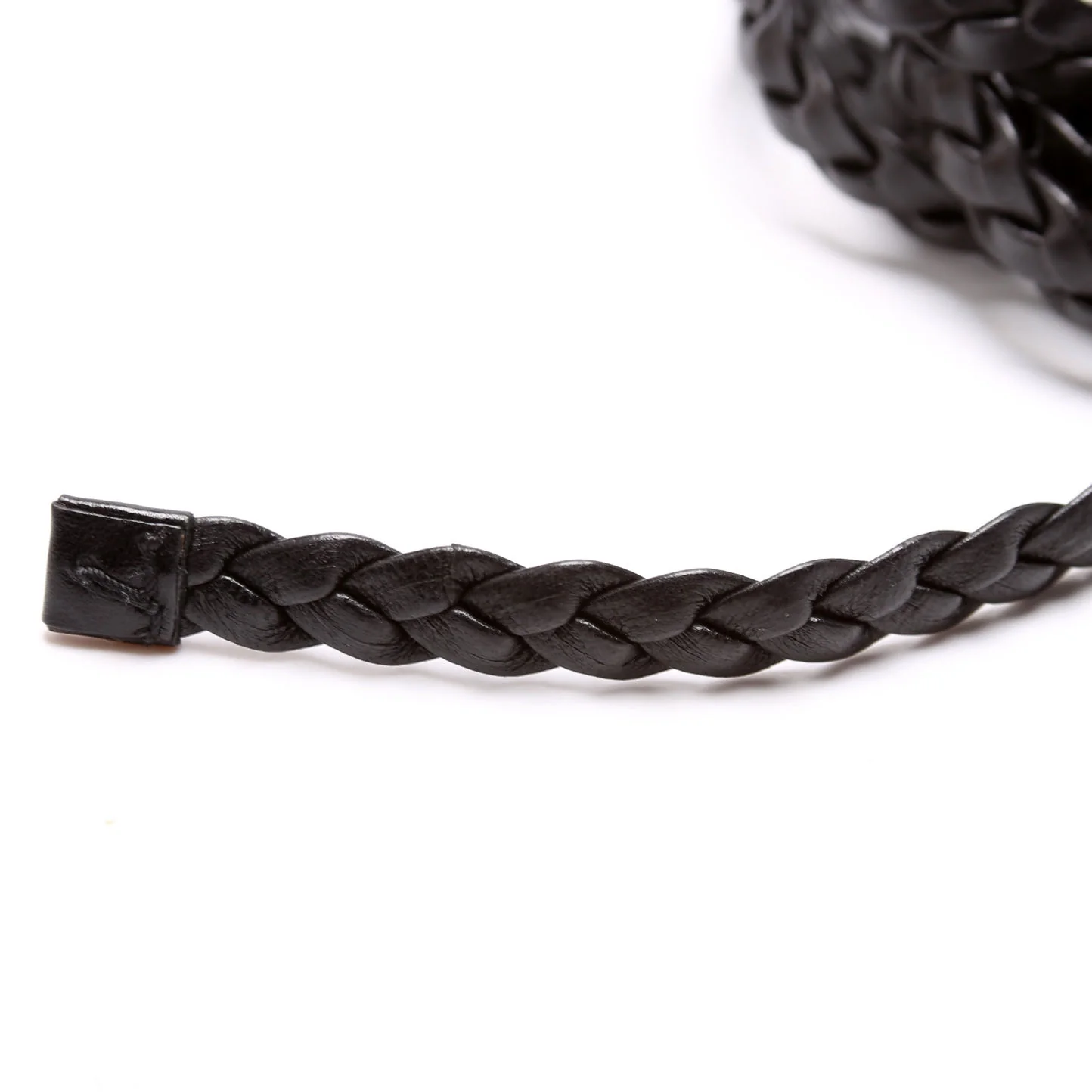 105339 Narrow Braided Leather Wrap Around - Image 4