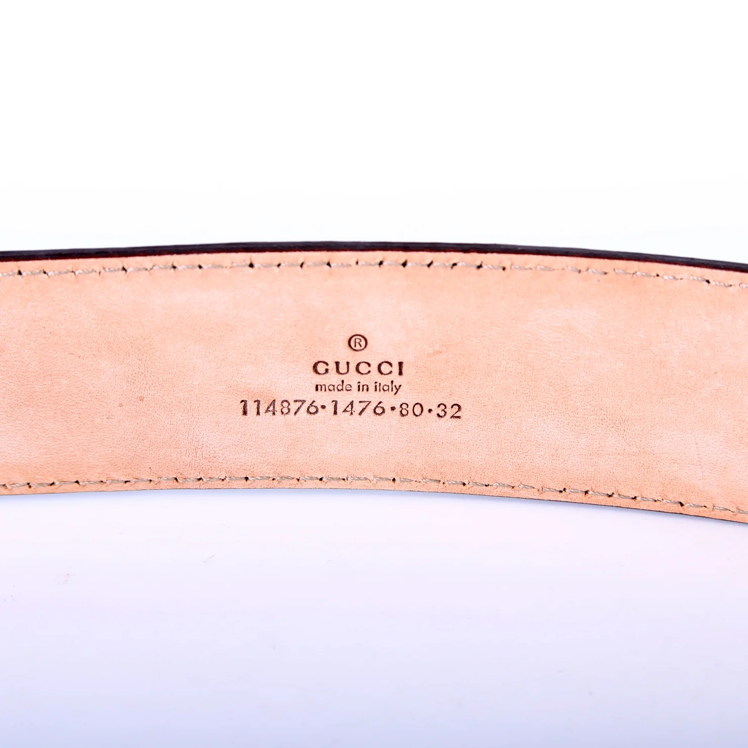 114876 Interlocking Leather Belt Size 80/32 - Image 5