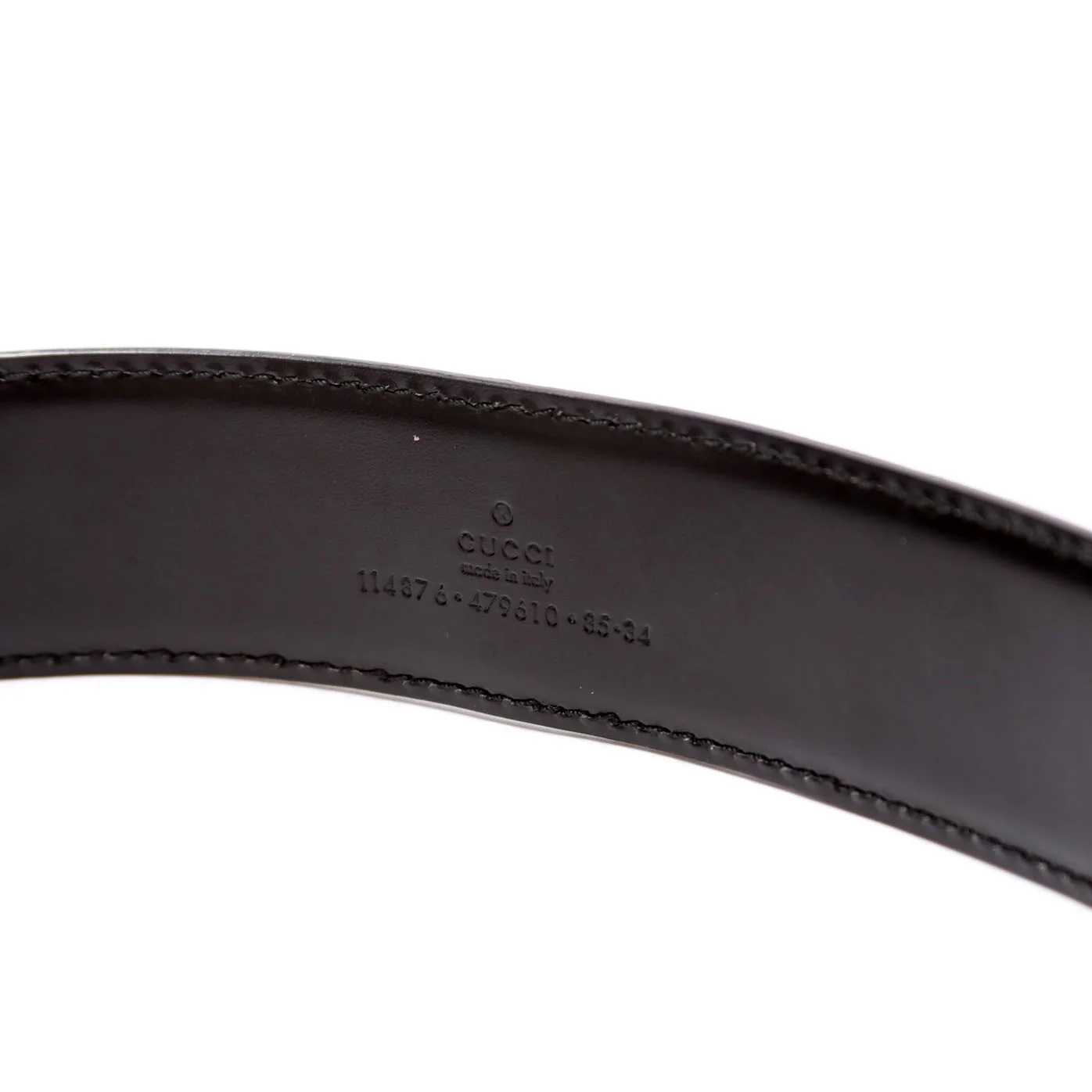 114876 Interlocking Leather Belt Size 85/34 Black - Image 5