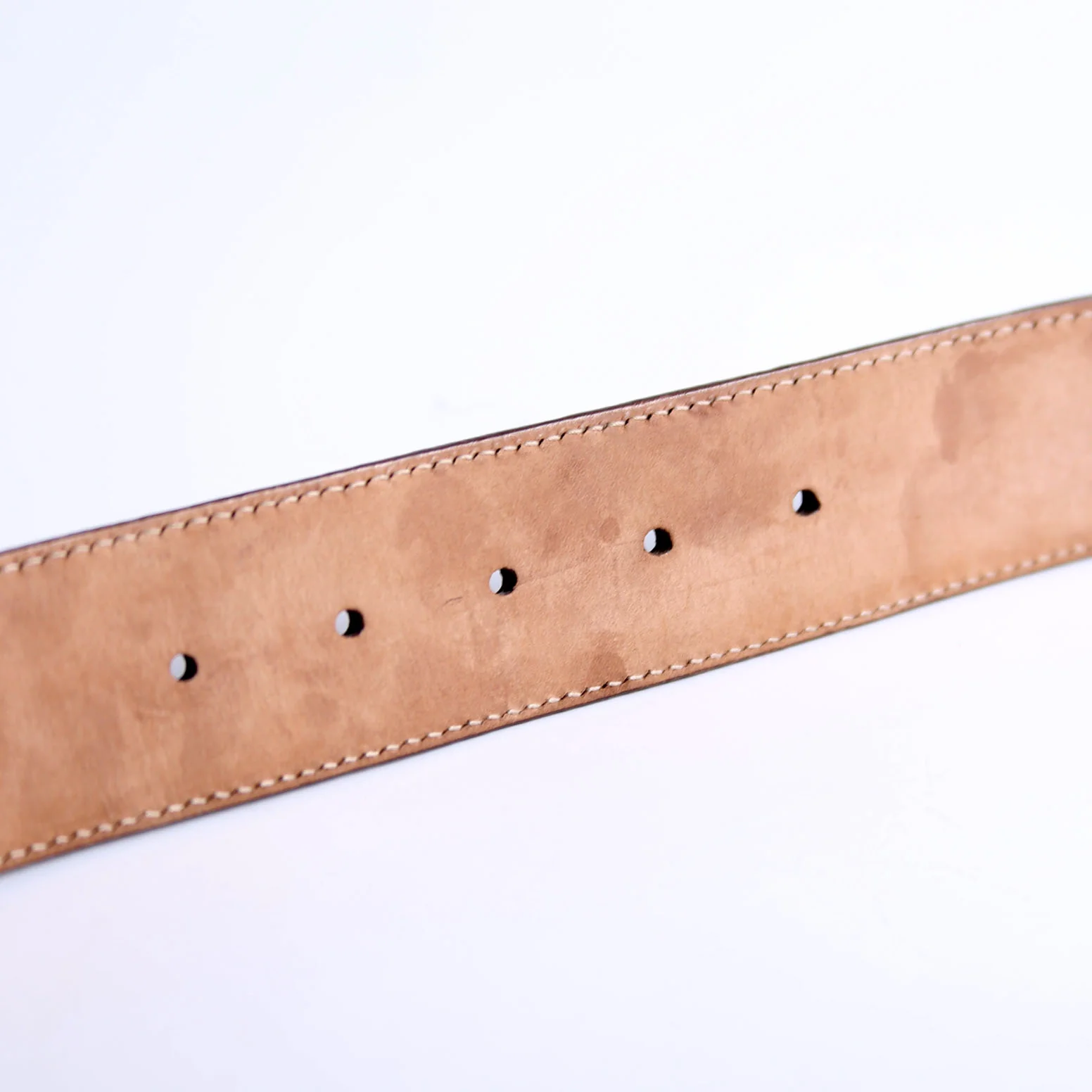 114876 Interlocking Leather Size 85/34 White/Brown/Silver - Image 7