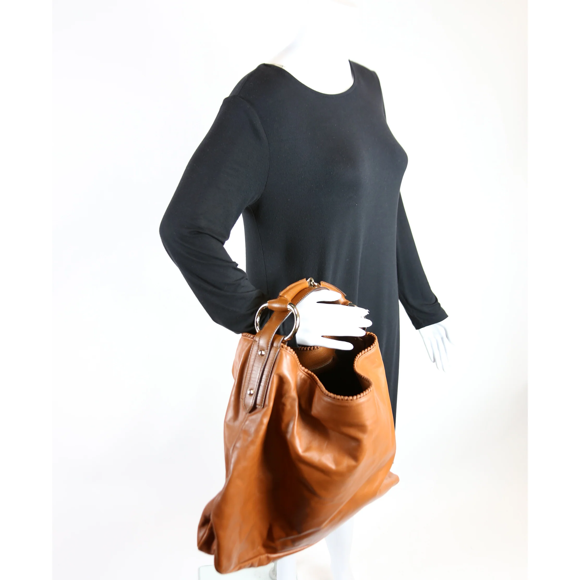 114900 Horsebit Leather Hobo Brown - Image 14