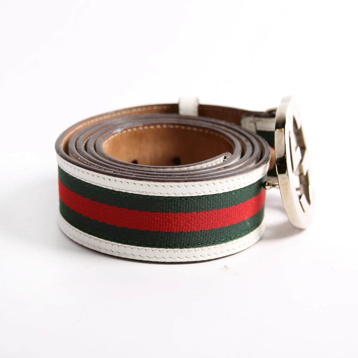114984 Web Canvas Interlocking G Belt Size 120/48 White - Image 4