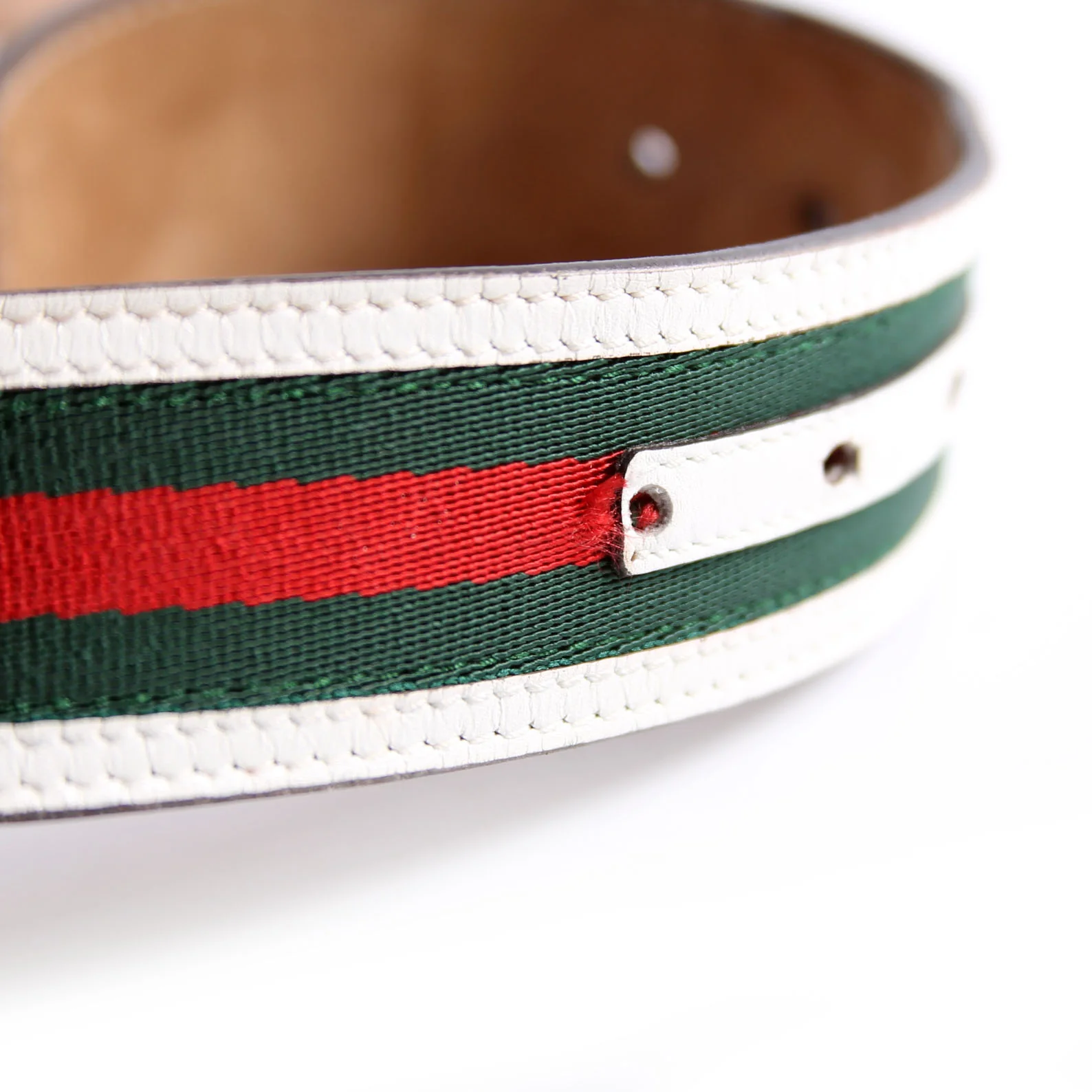 114984 Web Canvas Interlocking G Belt Size 120/48 White - Image 8