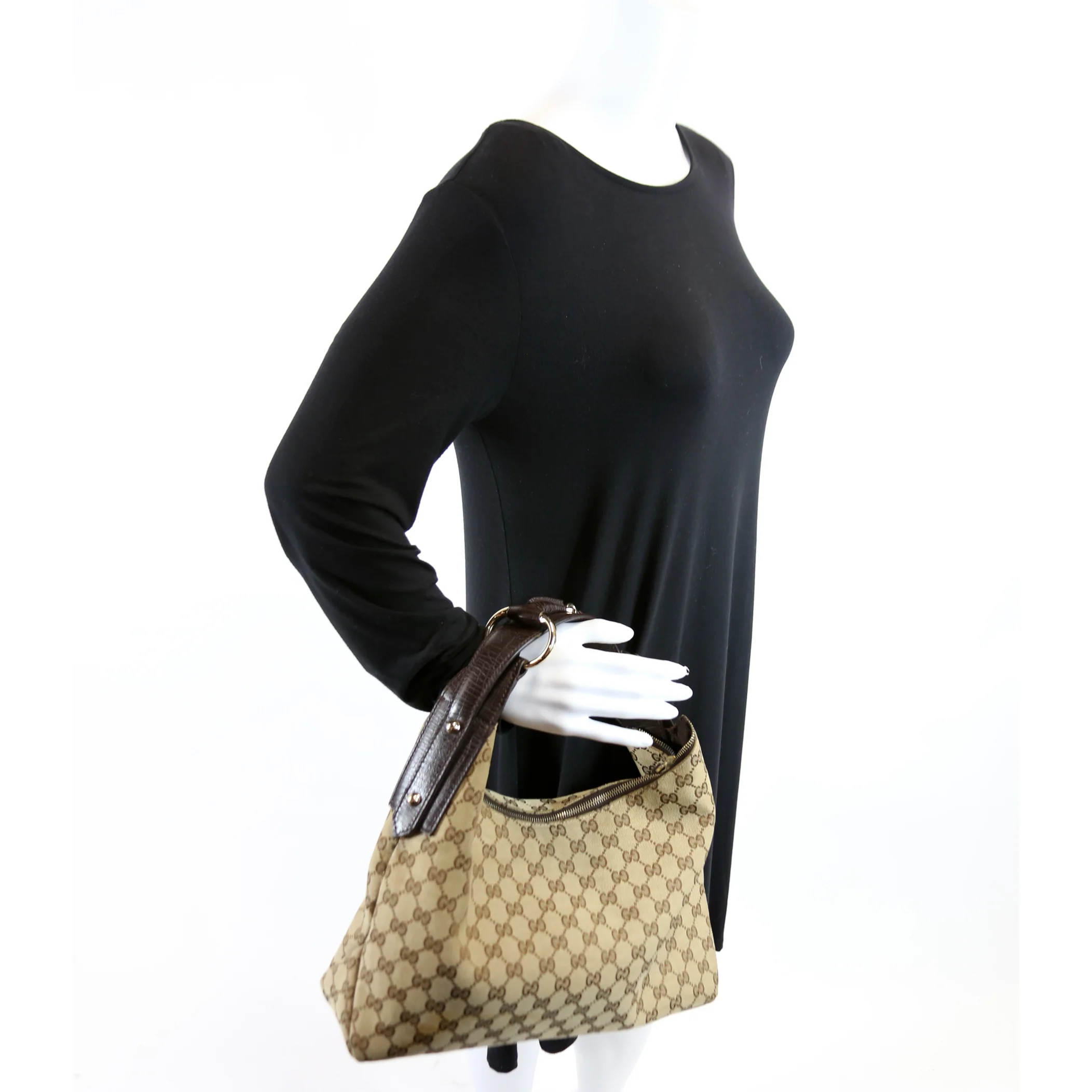 115867 Horsebit GG Canvas Hobo - Image 11