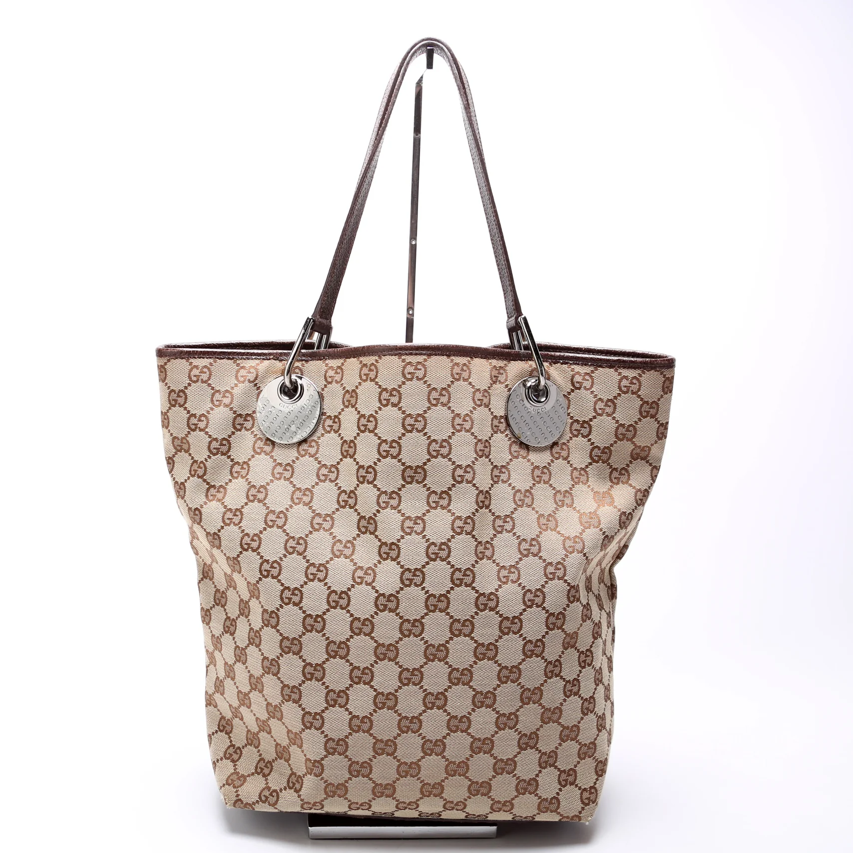 120836 GG Canvas Tote Brown - Image 3