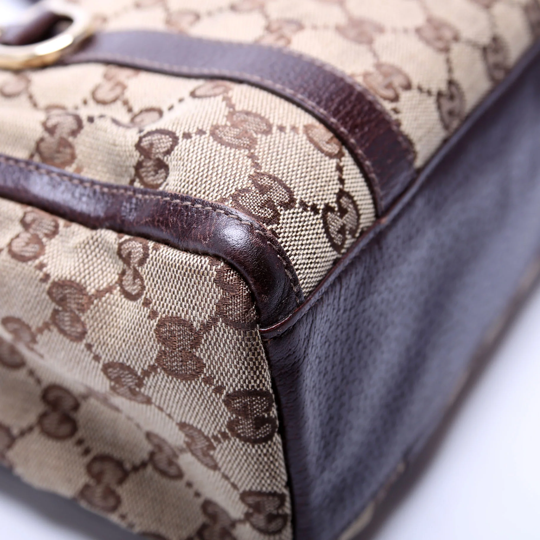 130942 GG Canvas Small Abbey Boston Bag Brown - Image 5