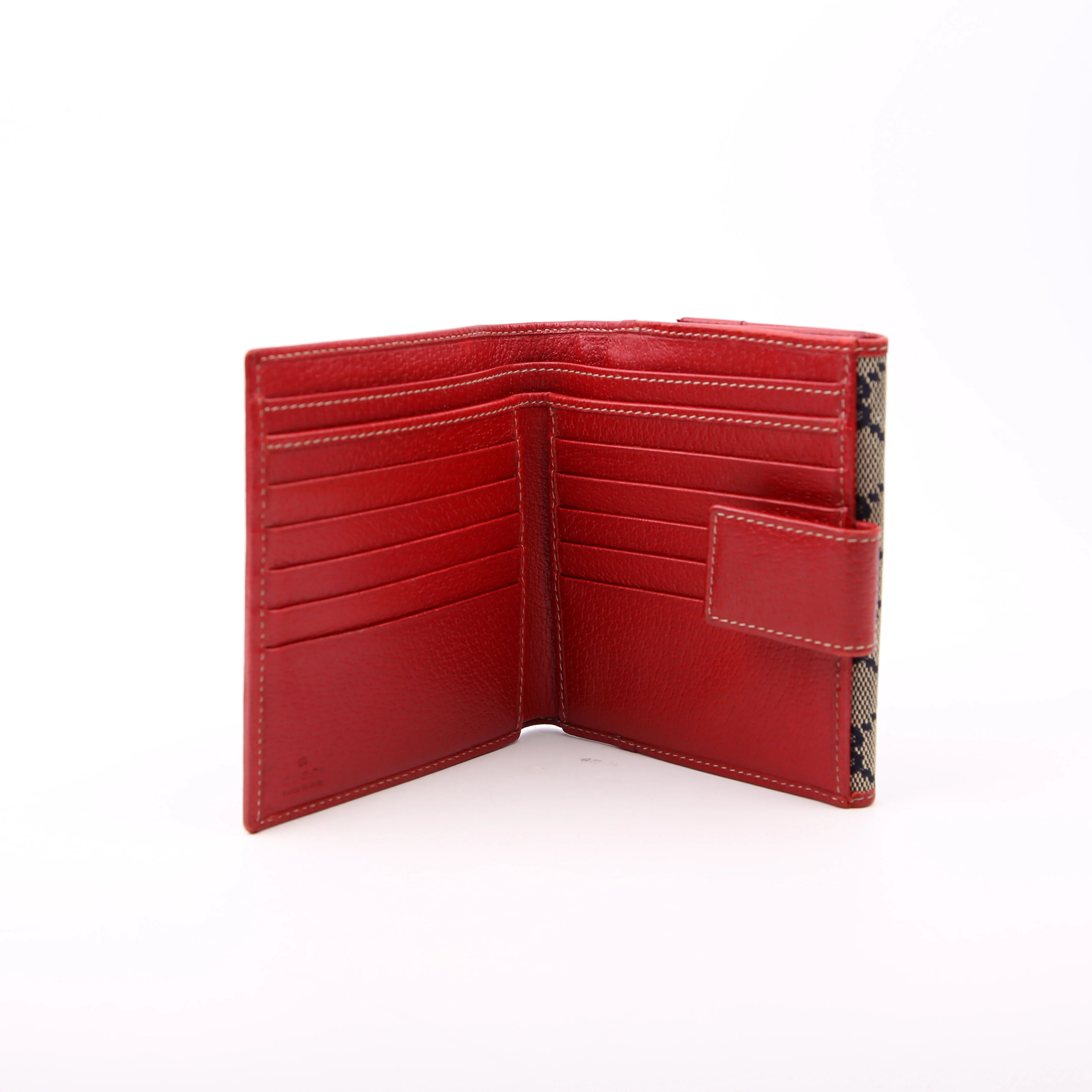 131854 GG Canvas Tri-Fold Wallet Navy/Red - Image 12