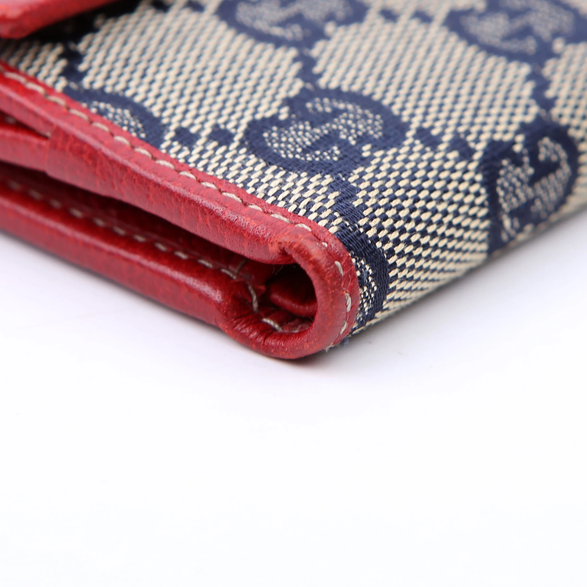 131854 GG Canvas Tri-Fold Wallet Navy/Red - Image 5