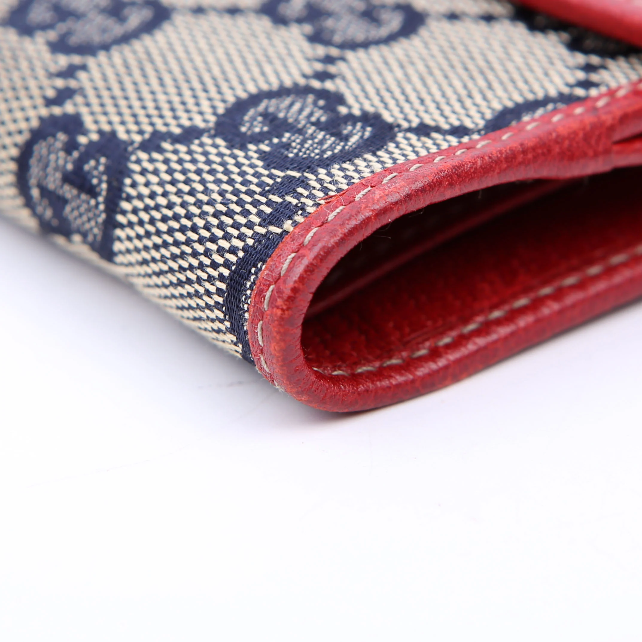 131854 GG Canvas Tri-Fold Wallet Navy/Red - Image 6