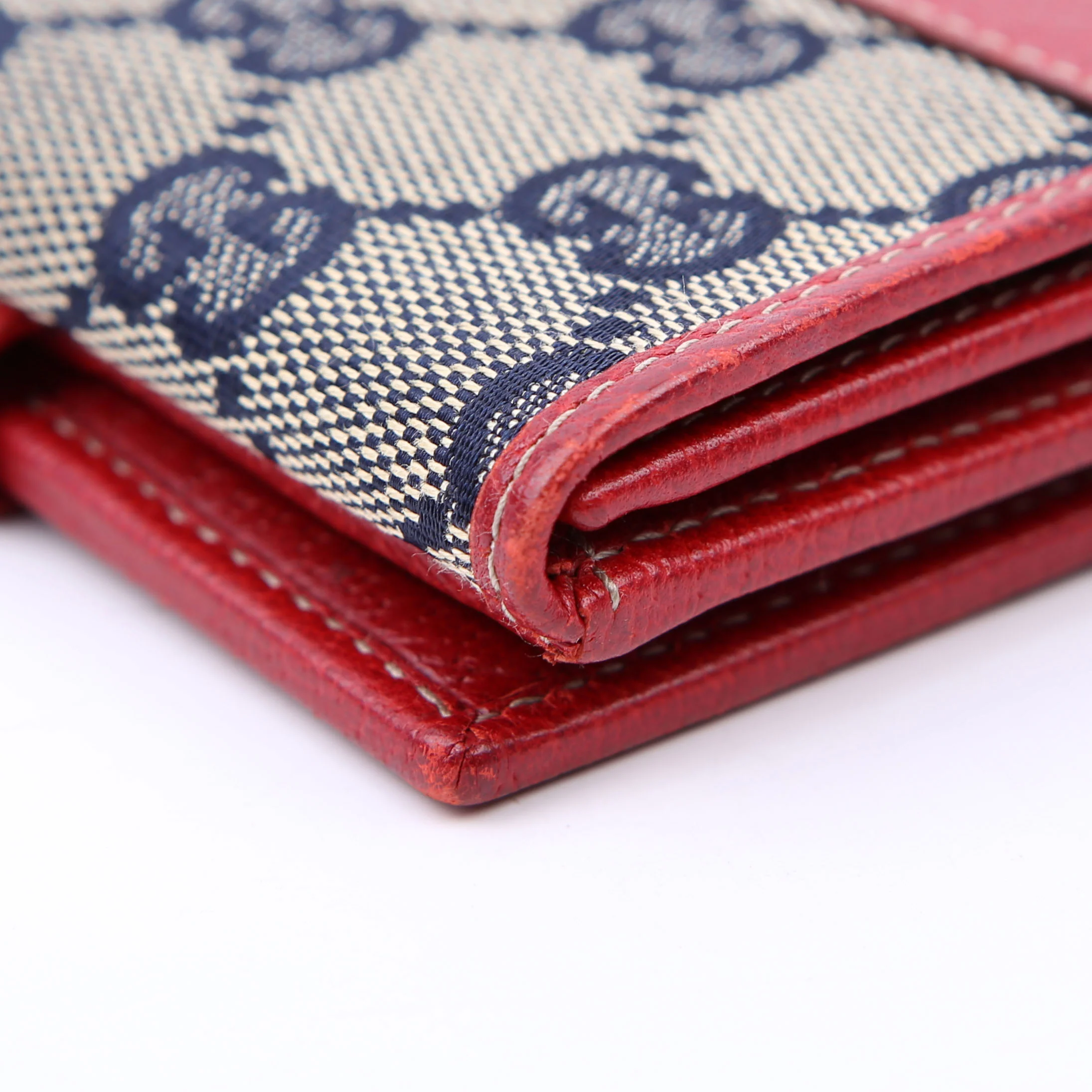 131854 GG Canvas Tri-Fold Wallet Navy/Red - Image 8