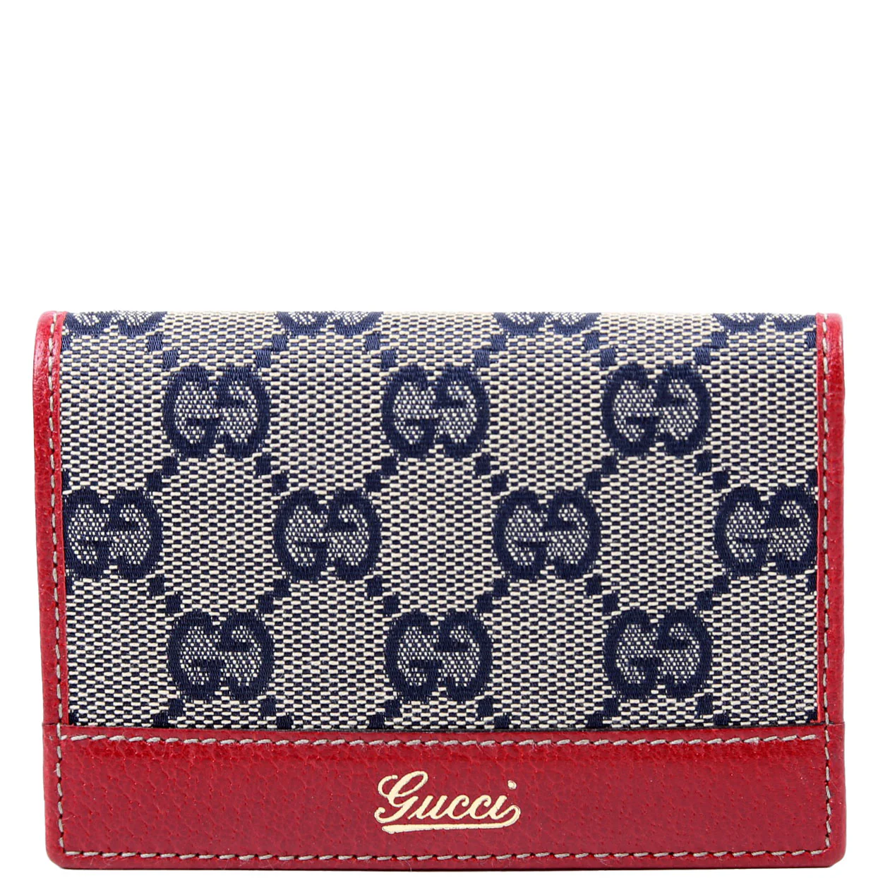 131858 GG Canvas Card Case Vintage Blue/Red