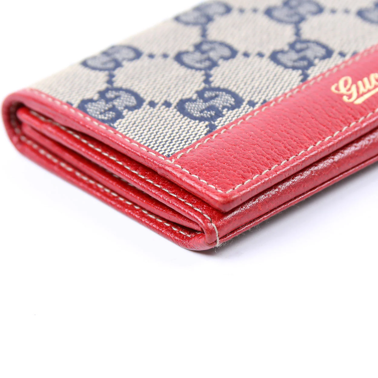 131858 GG Canvas Card Case Vintage Blue/Red - Image 6