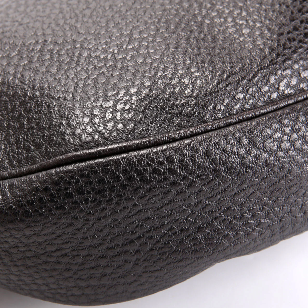137577 Bamboo Ring Leather Hobo Black - Image 6
