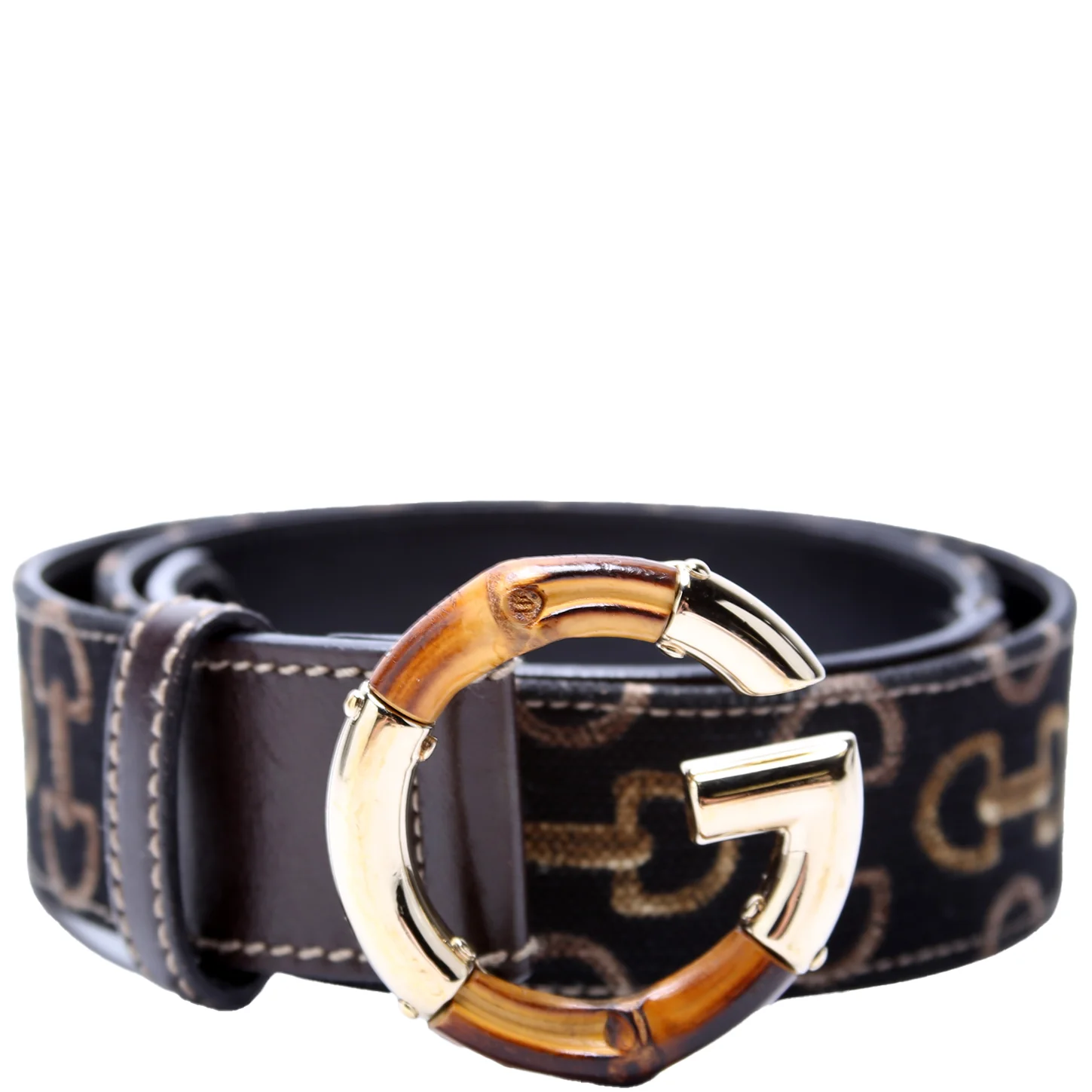 138456 Bamboo G Horsebit Canvas Belt Size 80/32