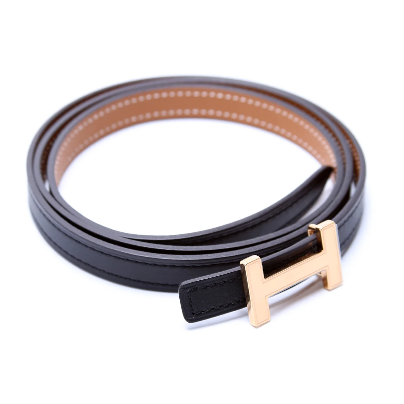 13MM Reversible Leather H Belt Size 90 Black - Image 2