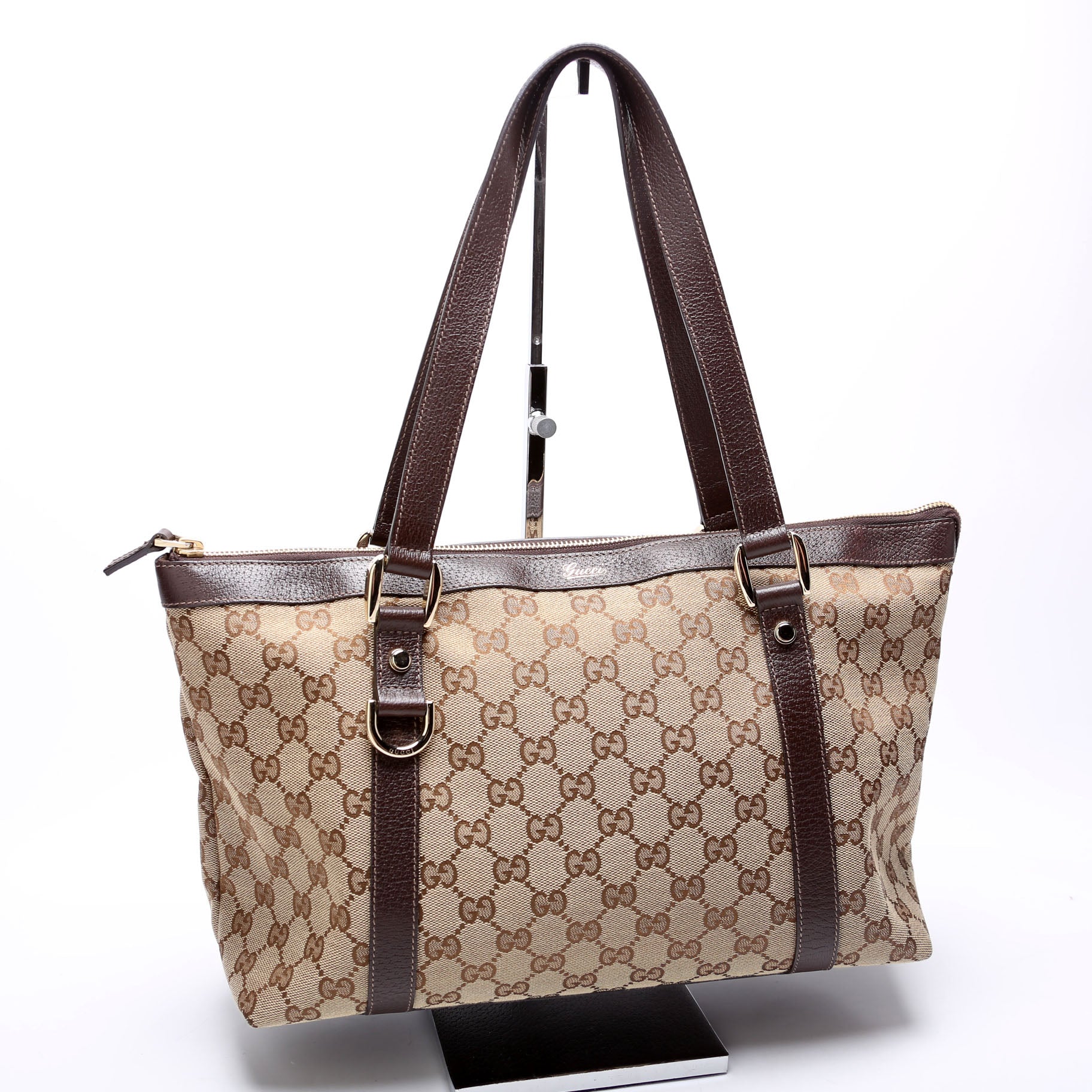141470 GG Canvas Abbey Tote Beige/Brown - Image 2