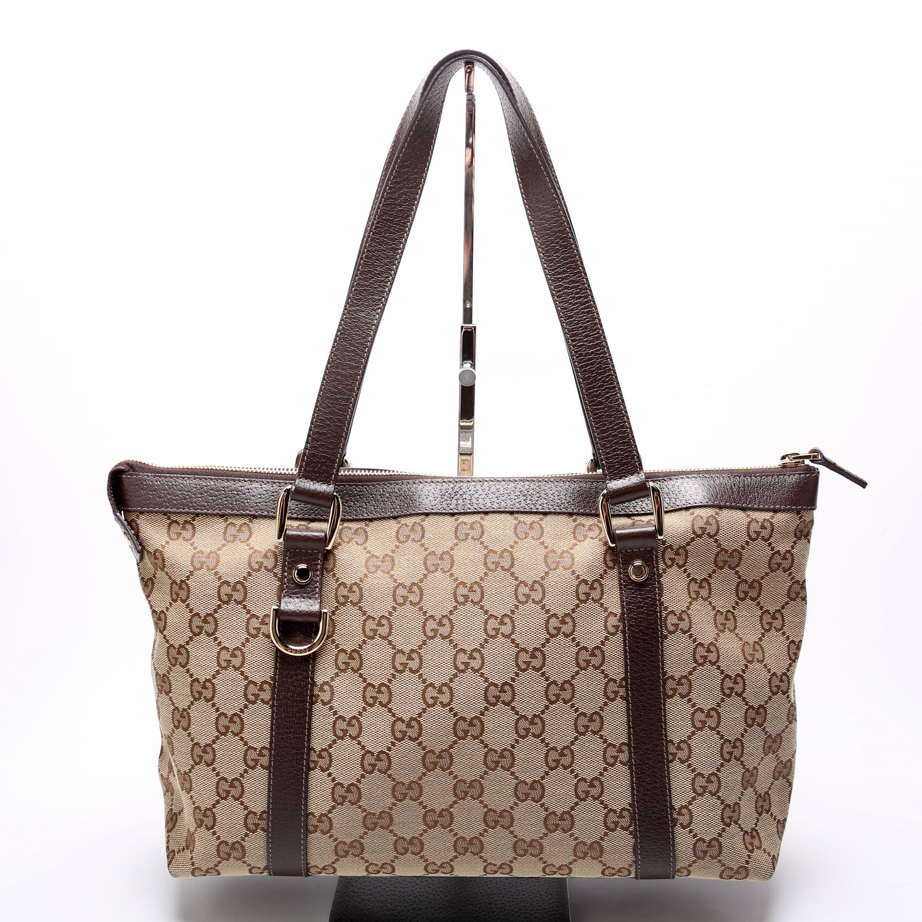 141470 GG Canvas Abbey Tote Beige/Brown - Image 3