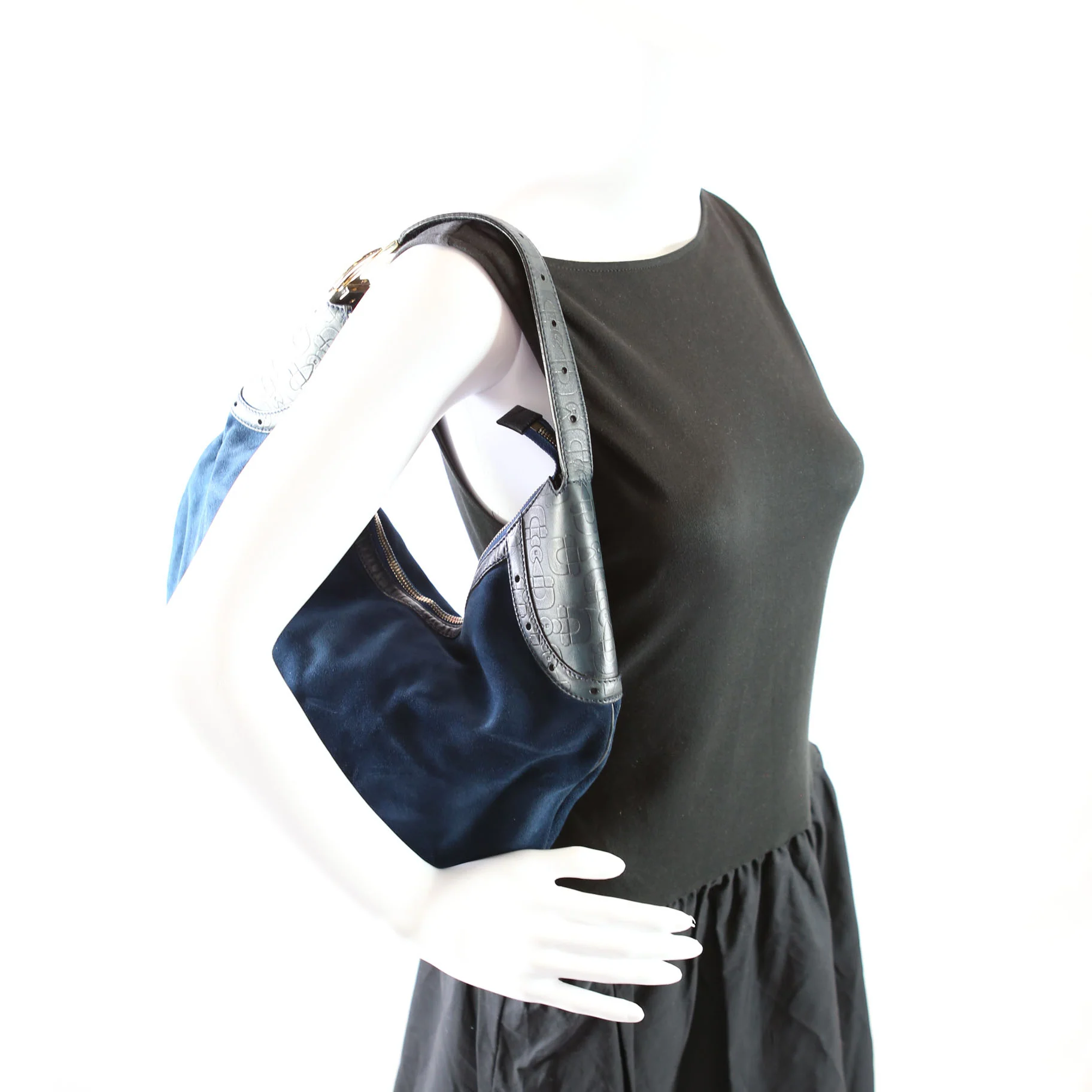 145764 Suede Glam Hobo Blue - Image 13
