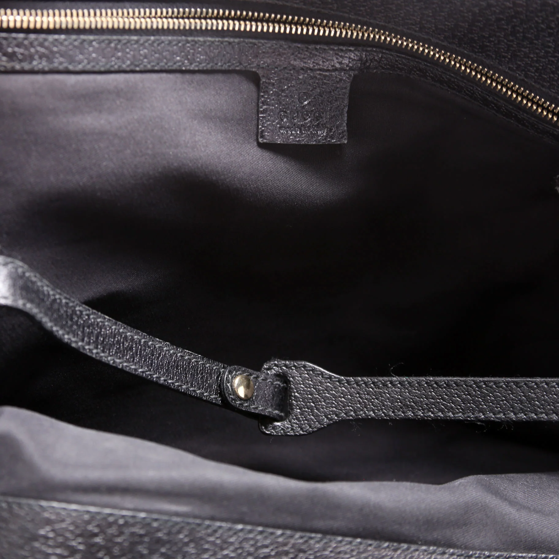 145769 Horsebit Canvas/Leather Shoulder Bag Black - Image 10