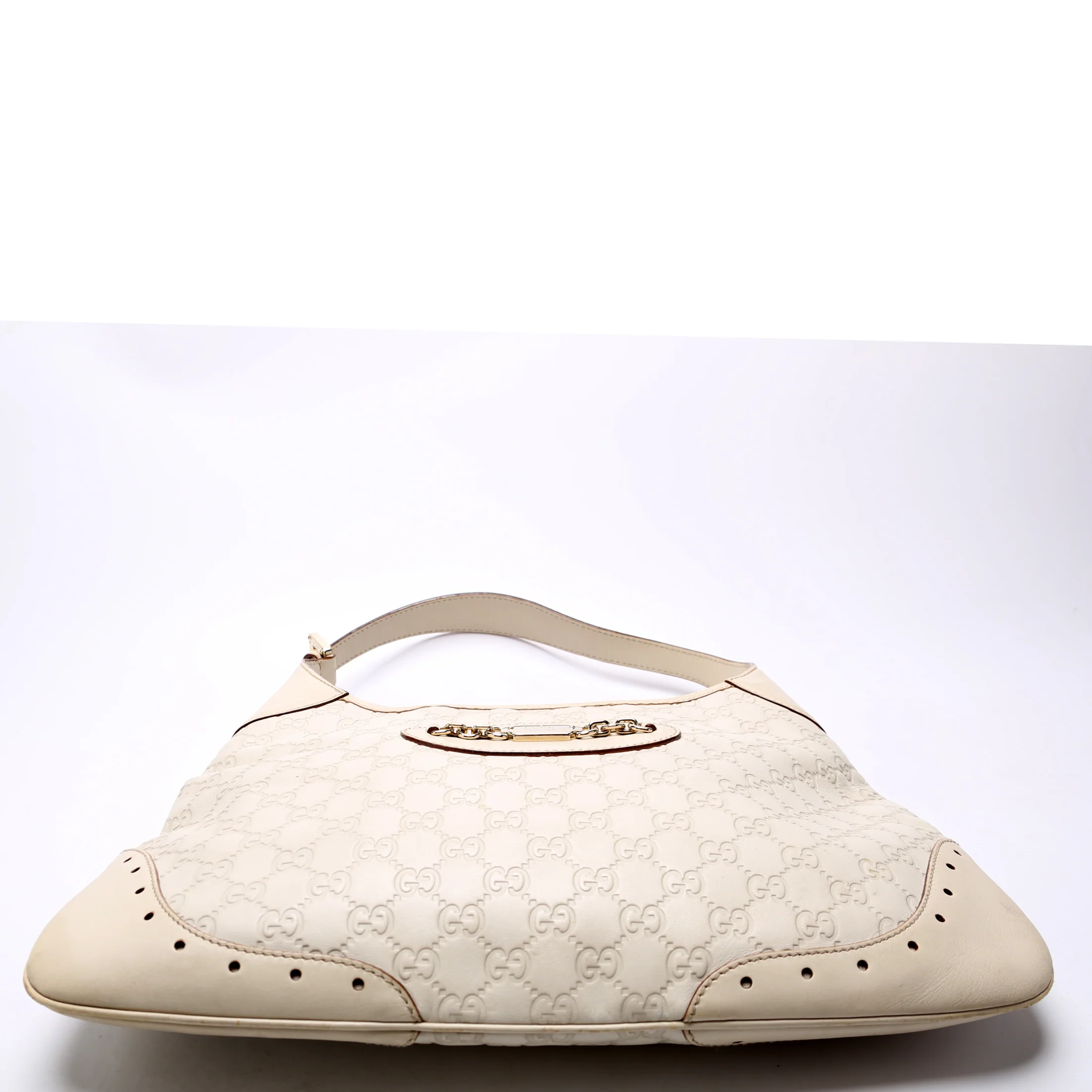 145778 Guccissima Leather Punch Hobo Cream - Image 4