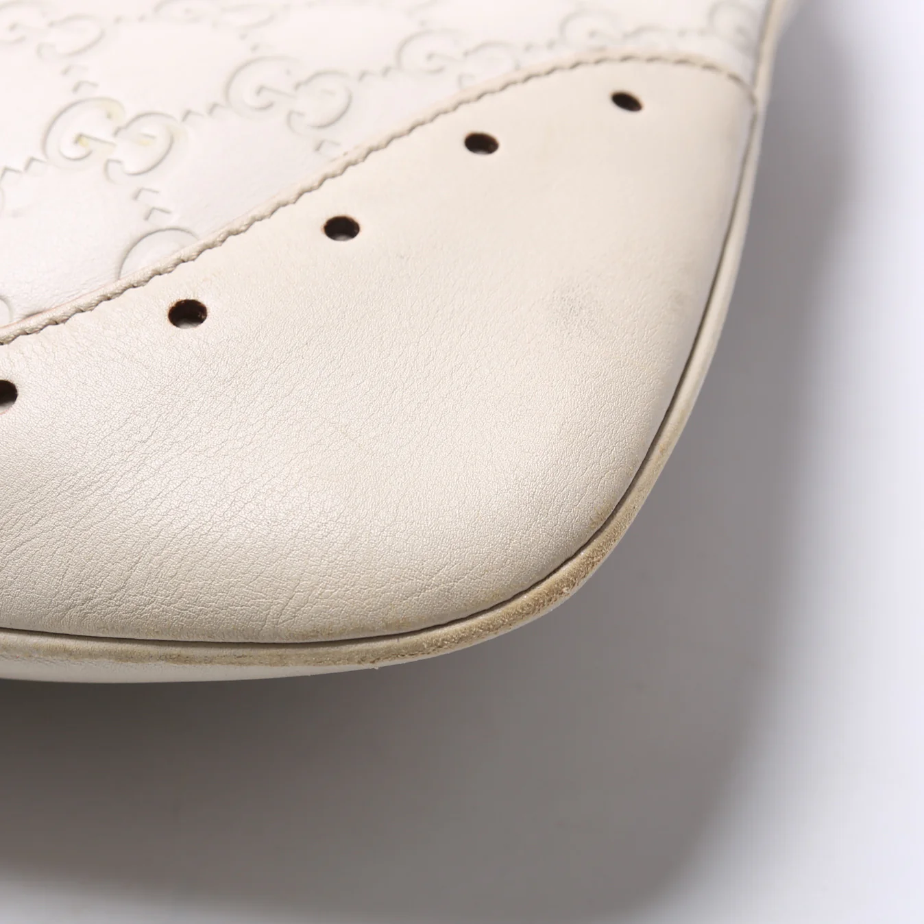 145778 Guccissima Leather Punch Hobo Cream - Image 6