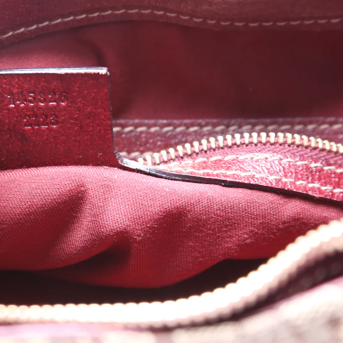 145826 Horsebit Canvas Creole Hobo Burgundy/Tan - Image 11