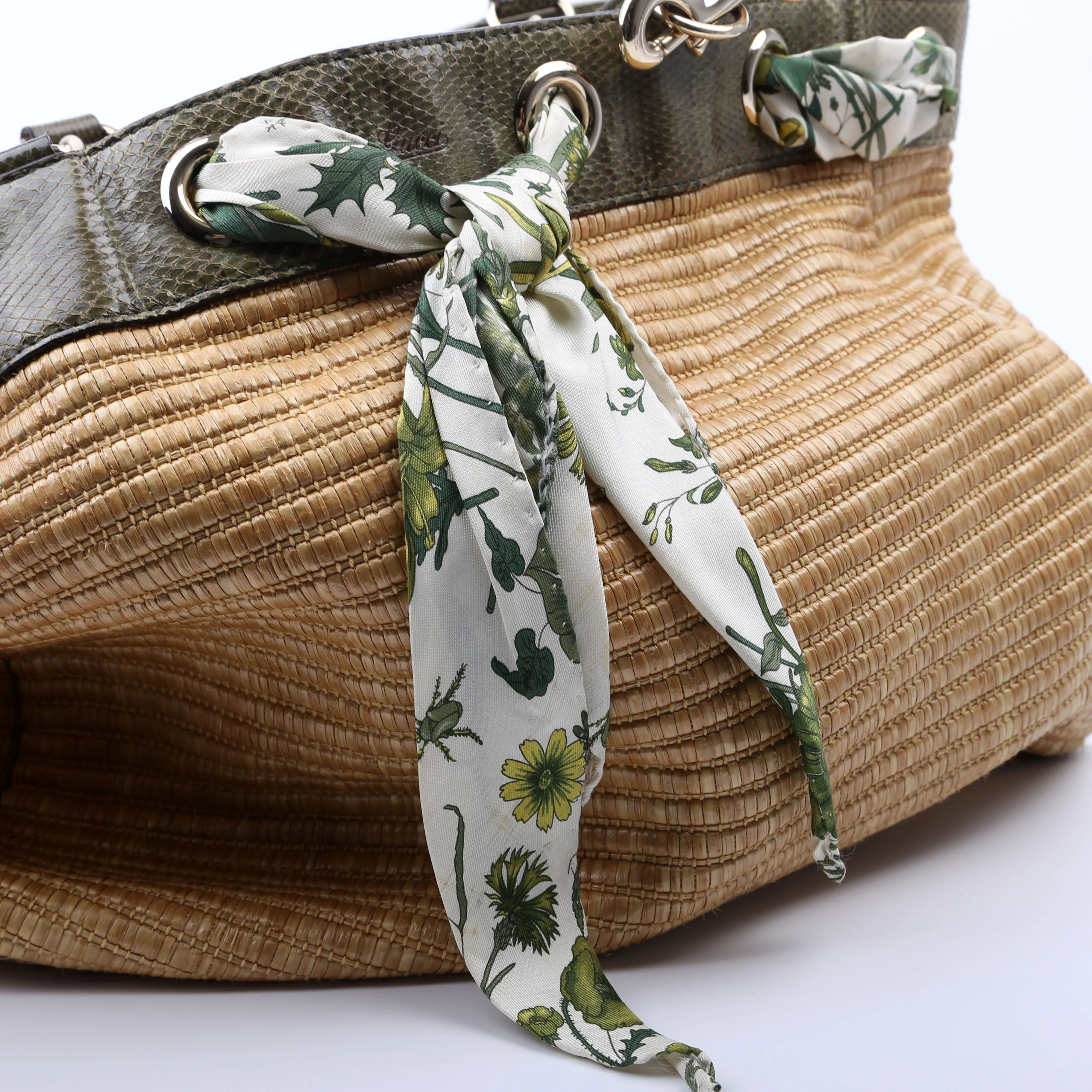 153033 Straw Positano Tote Green - Image 11