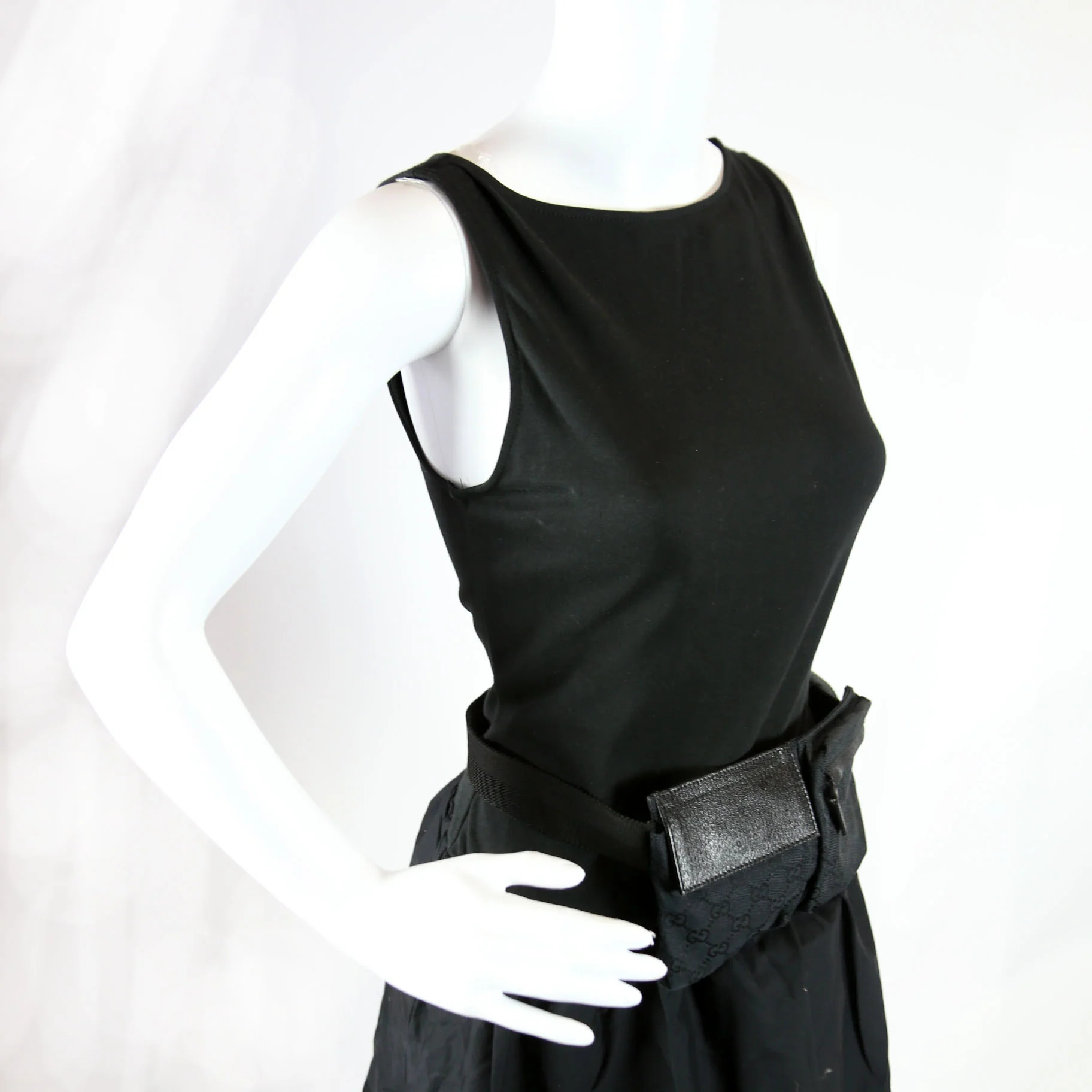 162962 GG Canvas Mini Waist Bag Black - Image 9
