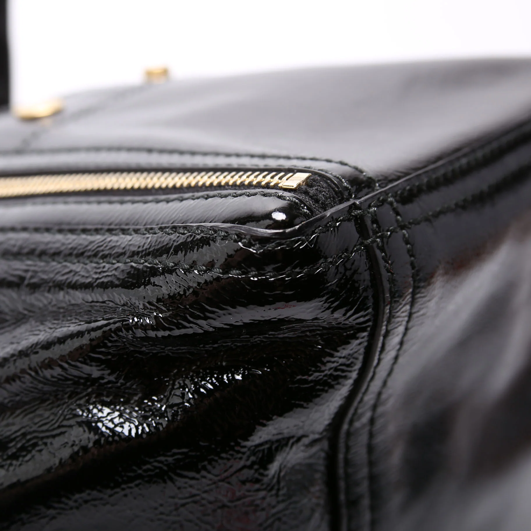175884 Downtown Patent Leather Tote Black - Image 5
