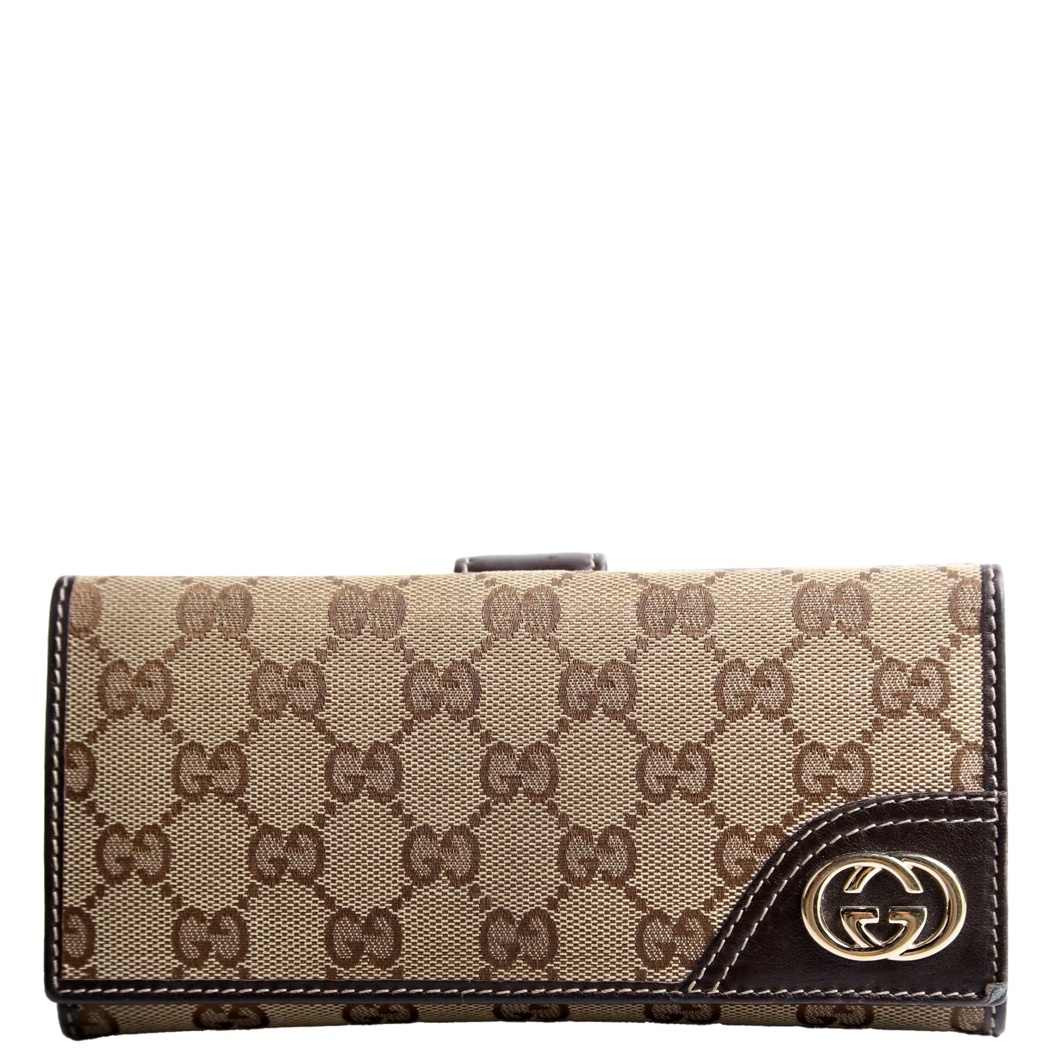 181593 GG Canvas Britt Continental Wallet Brown