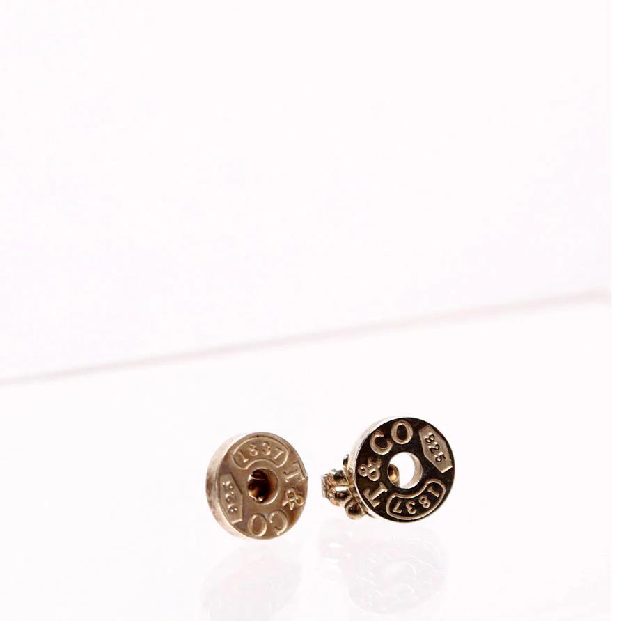 1837 Circle Round Stud Earrings 925 - Image 2