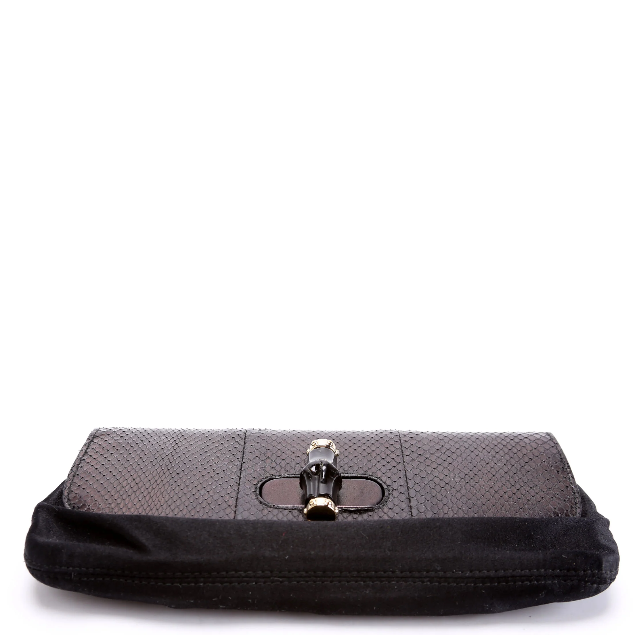 191331 Python Bamboo Satin Clutch Black - Image 4