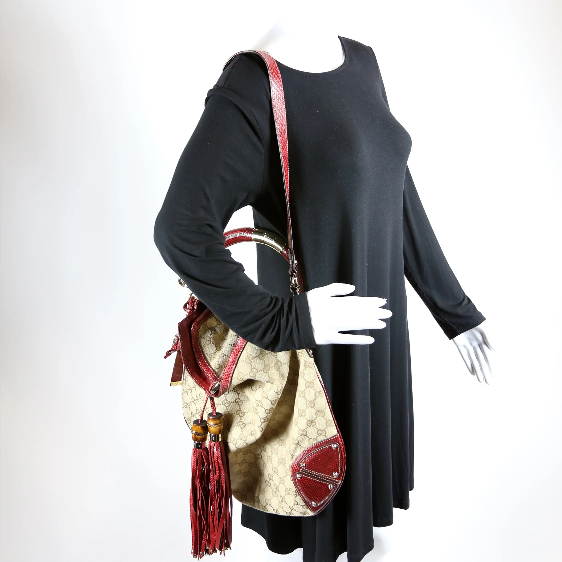 191718 GG Canvas/Python Unicef Indy Top Handle Large Hobo - Image 11