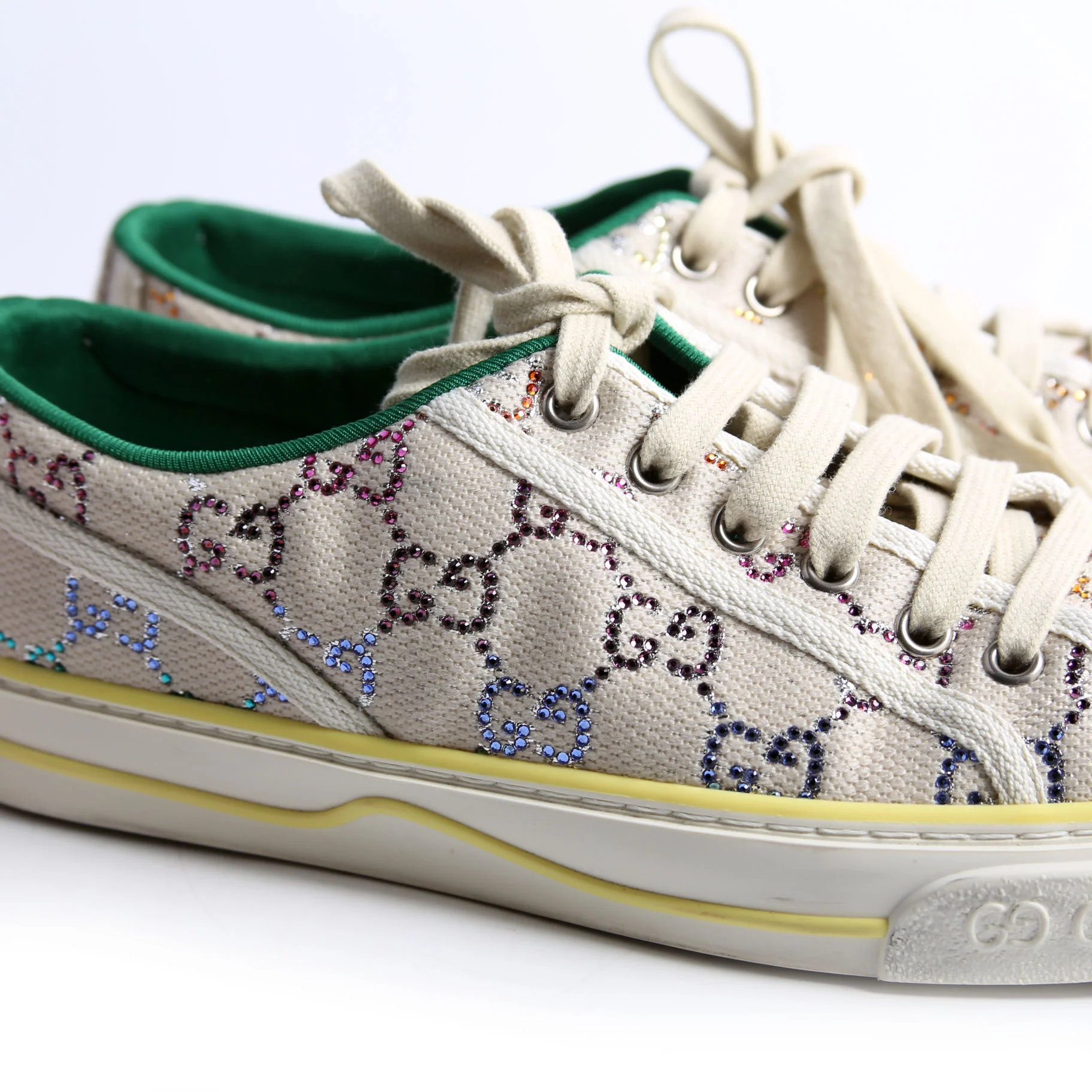 1977 Tennis GG Crystal Sneakers Size 38.5 - Image 11