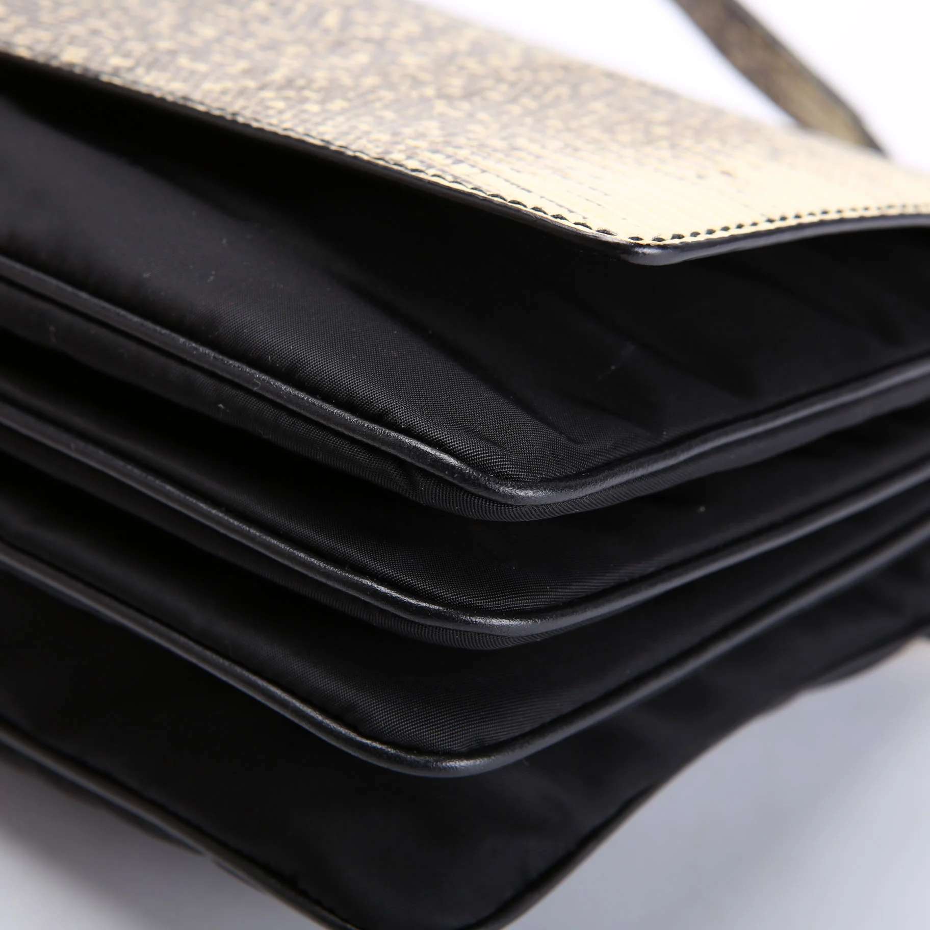 1BA016 Top Handle Accordian Flap Nylon/Lizard - Image 6