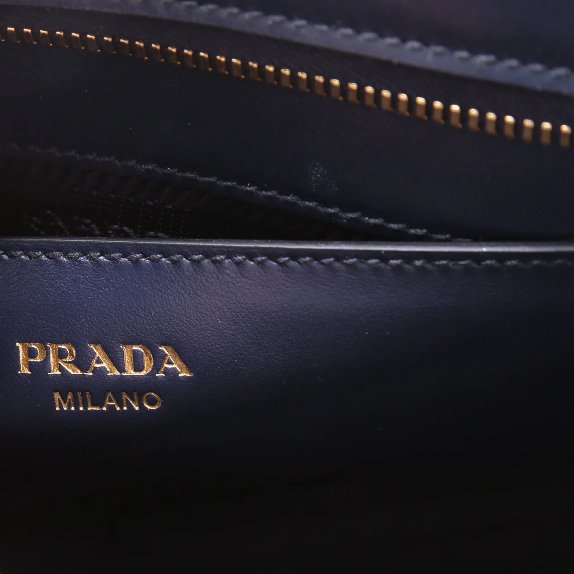 1BA113 Saffiano/Calfskin Top Handle Bag Navy - Image 8