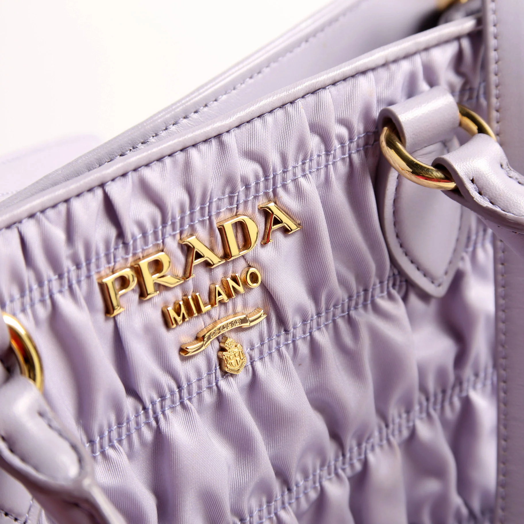 1BA173 Tessuto Gaufre Nylon Small Satchel Purple - Image 6