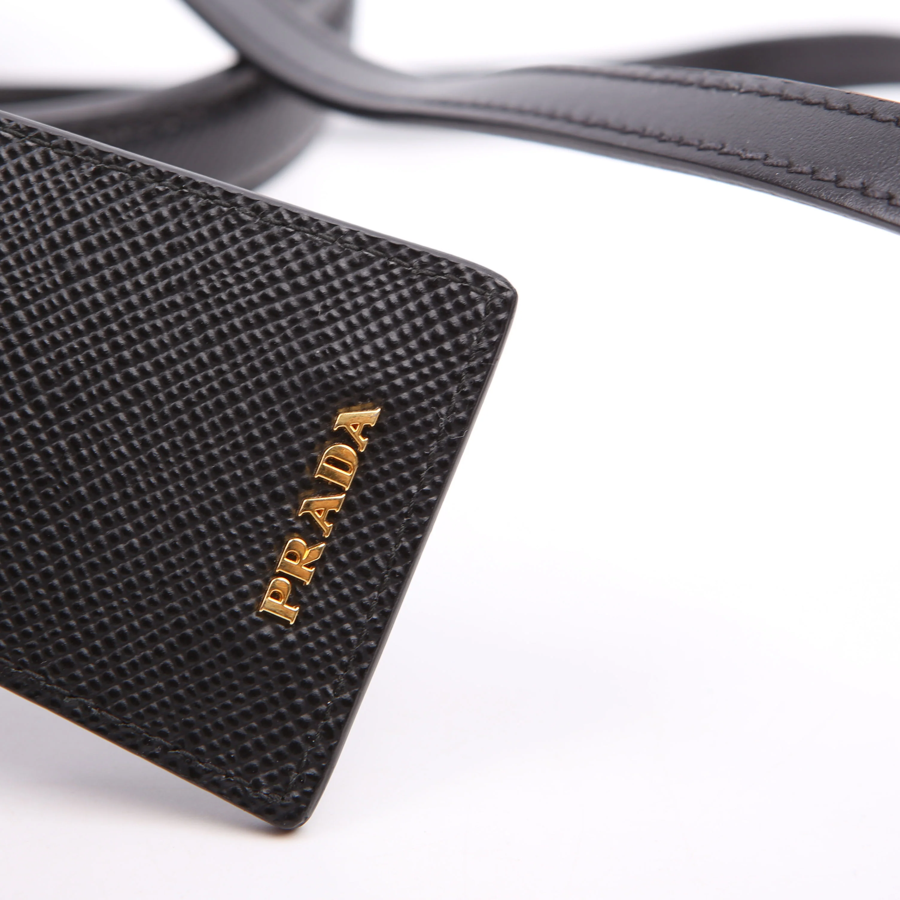 1BA217 Saffiano Cuir Small Panier Bag Black - Image 8