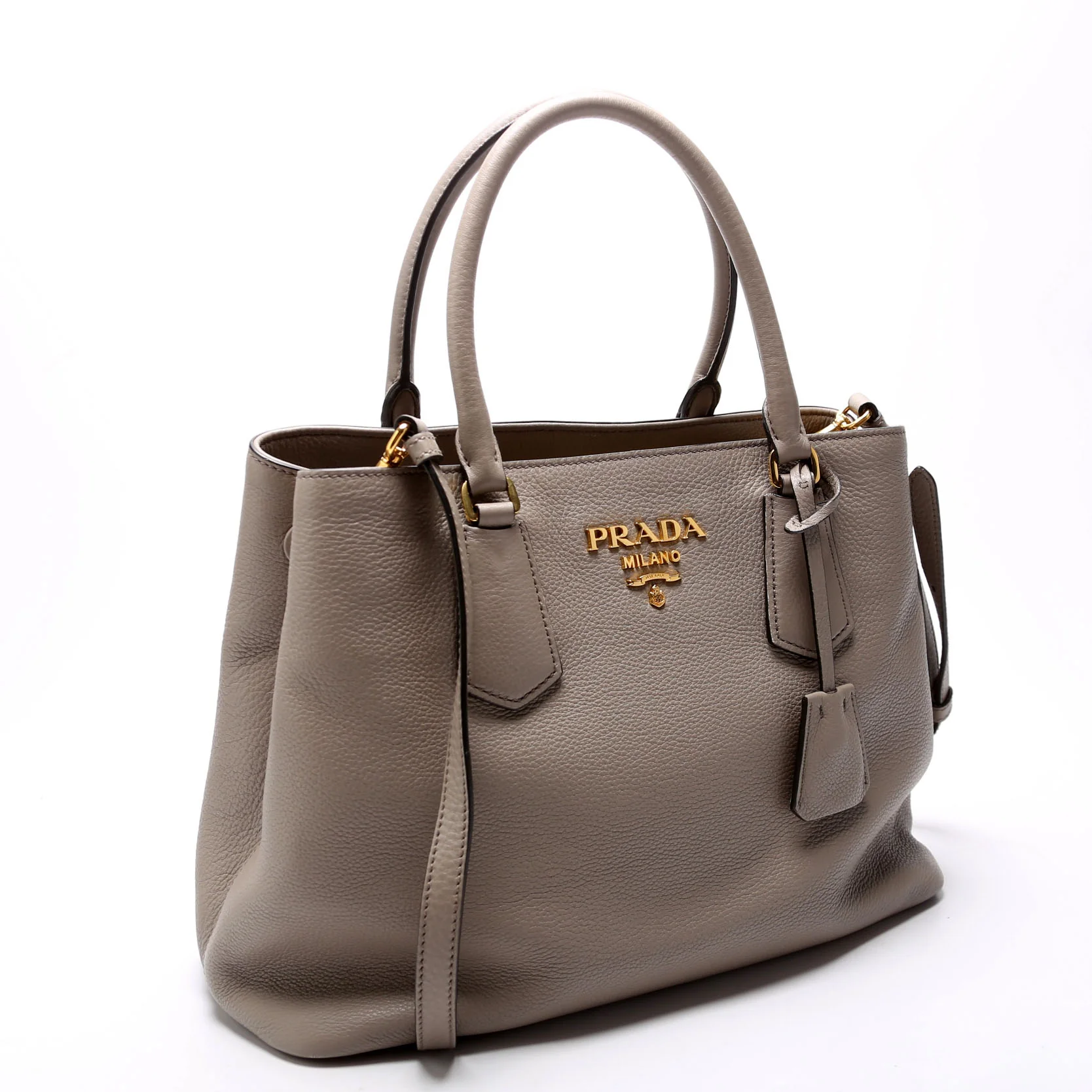 1BA239 Vitello Phenix Double Tote Taupe - Image 2