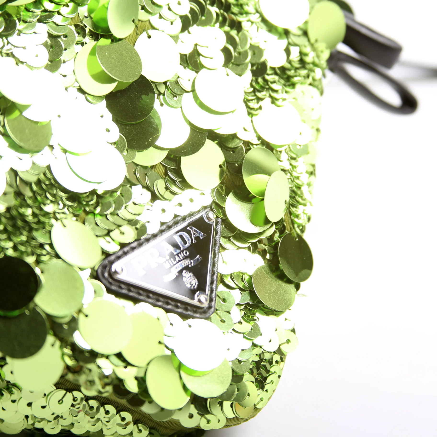 1BA315 Paillettes Triangle Crossbody Green - Image 6