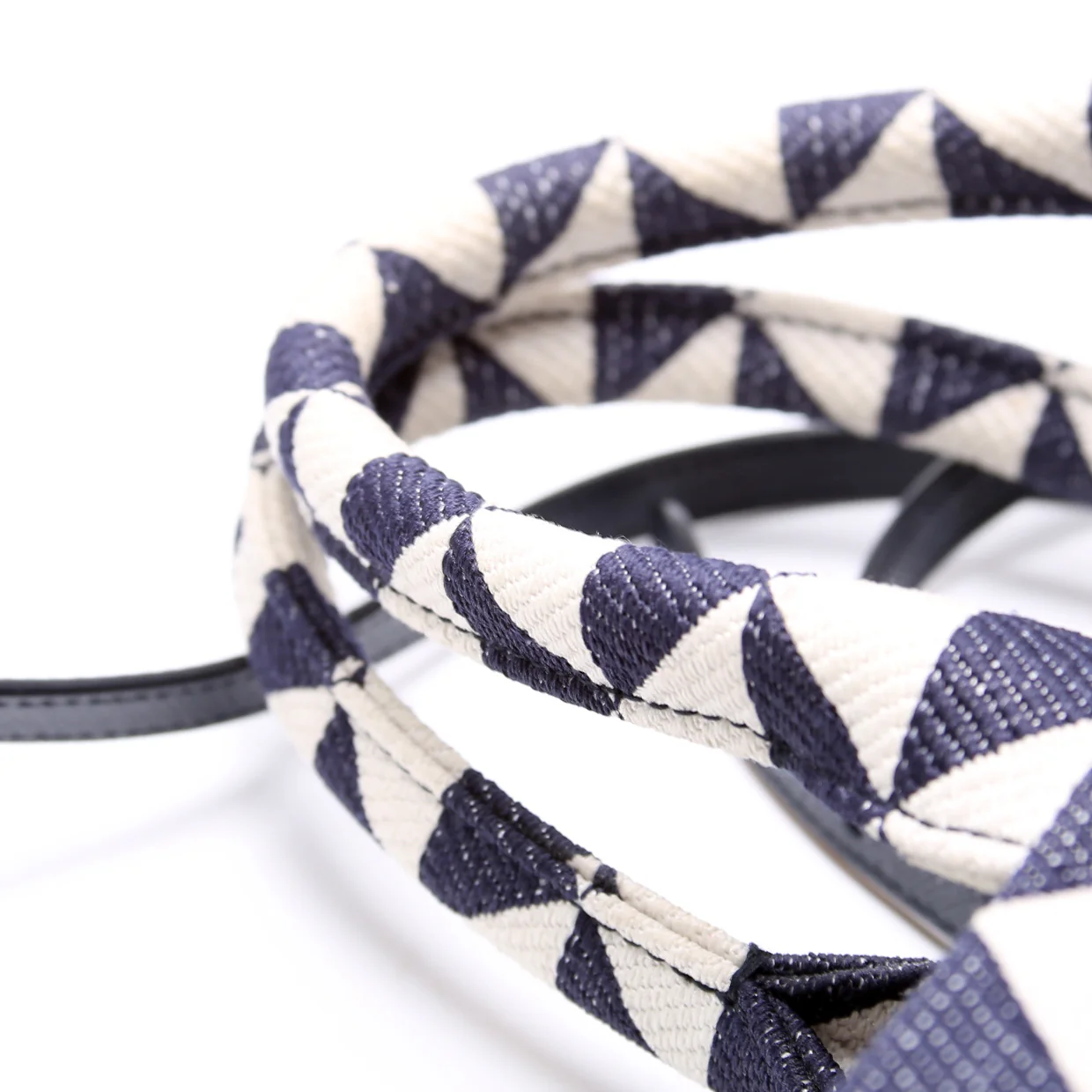 1BA354 Jacquard Triangle Canvas Symbole Small Handbag Blue - Image 7