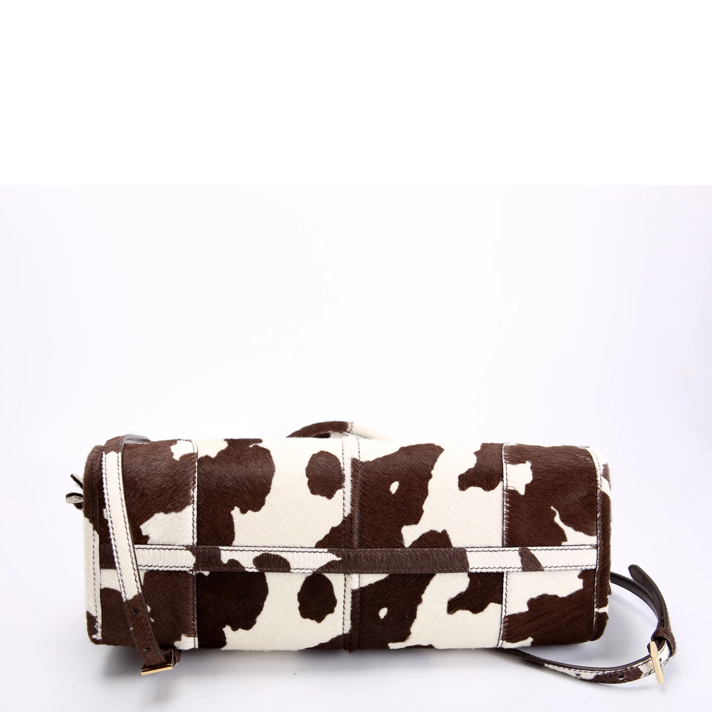 1BA426 Bonnie Medium Calfskin Hair Shoulder Brown/White - Image 4